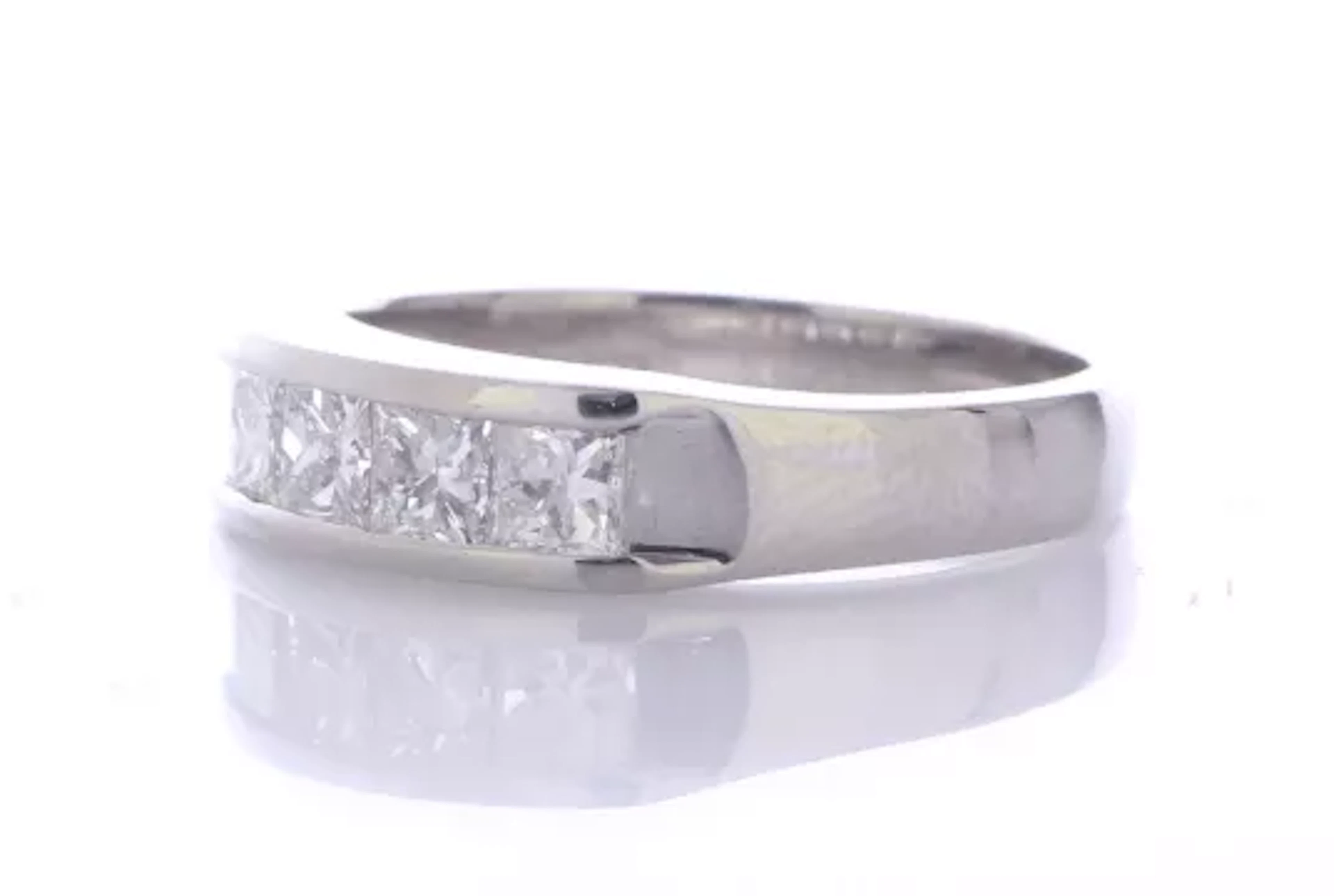 Platinum Channel Set Semi Eternity Diamond Ring 1.00 Carats