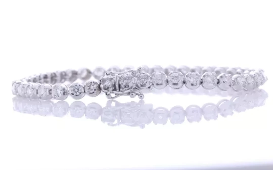 18ct White Gold Tennis Diamond Bracelet 5.00 Carats