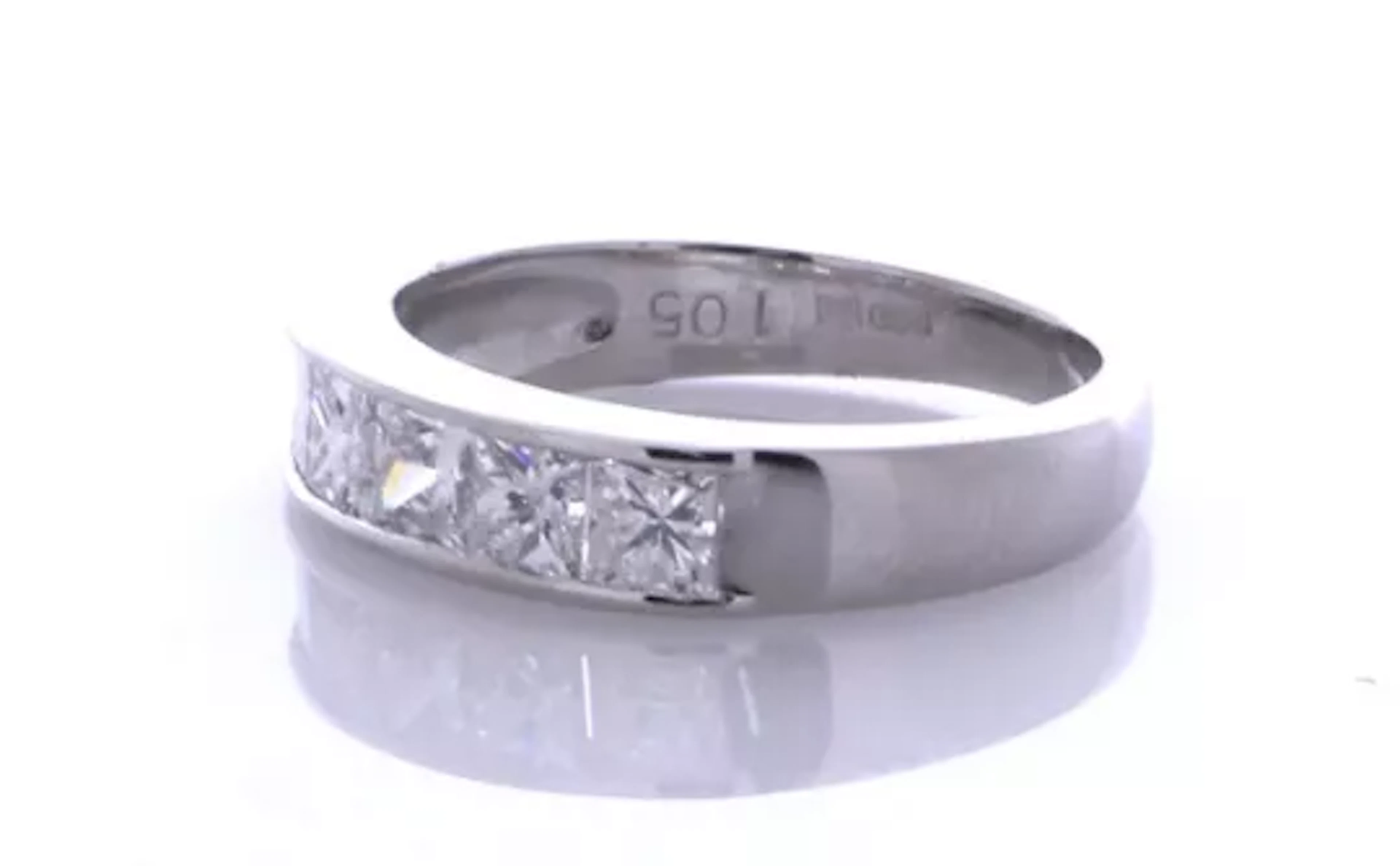 Platinum Channel Set Semi Eternity Diamond Ring 1.05 Carats