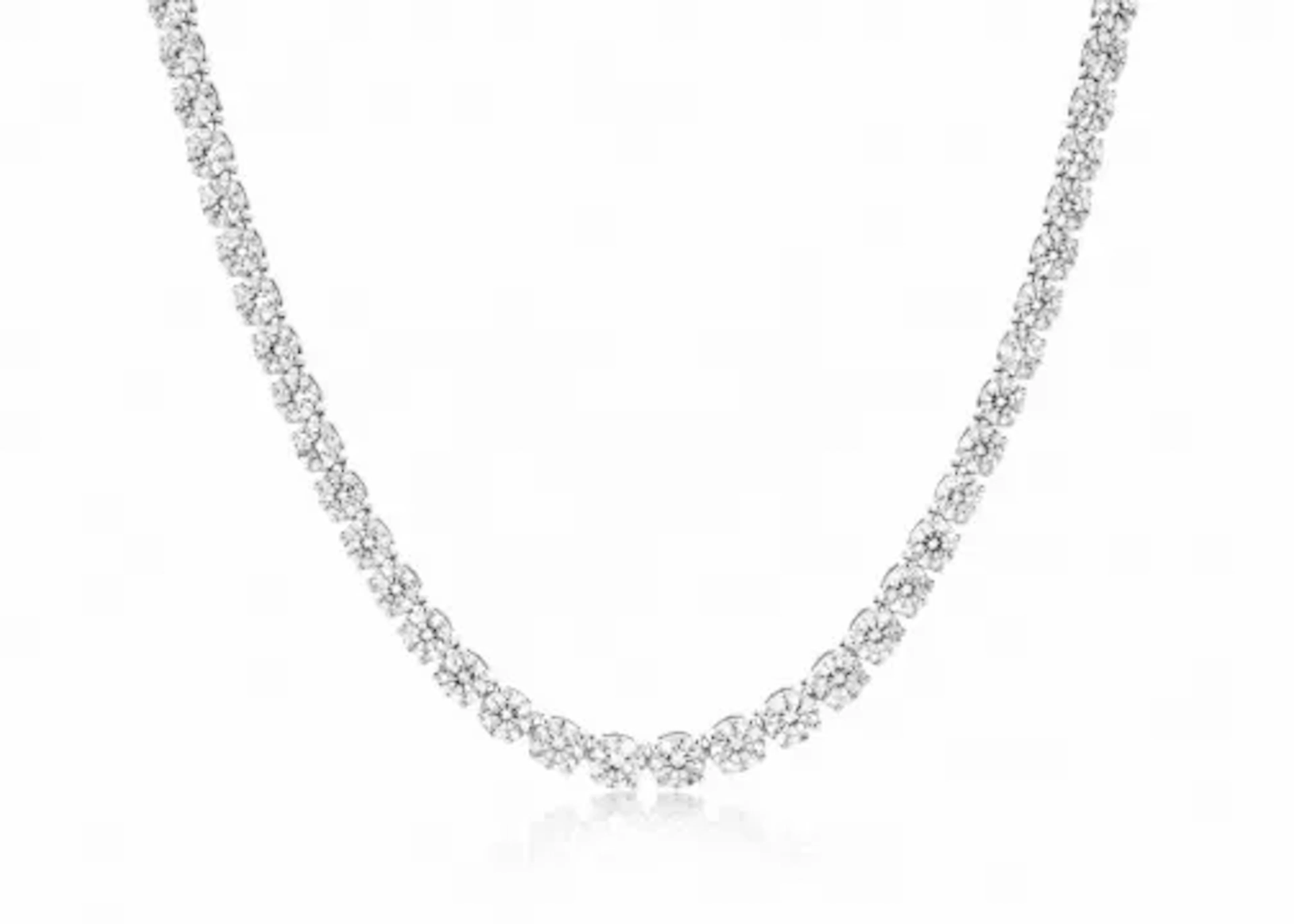 18ct 16" White Gold Tennis Diamond Collaret 10.00 Carats