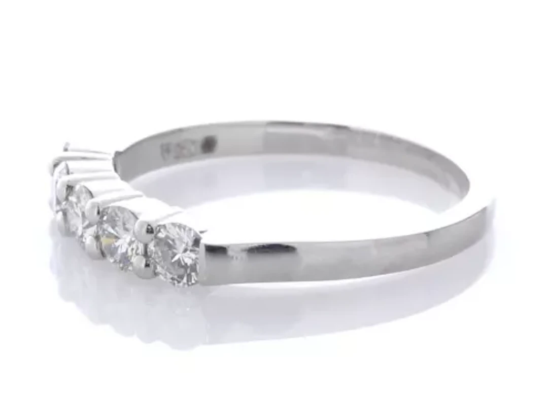 Platinum Claw Set Semi Eternity Diamond Ring 0.50 Carats