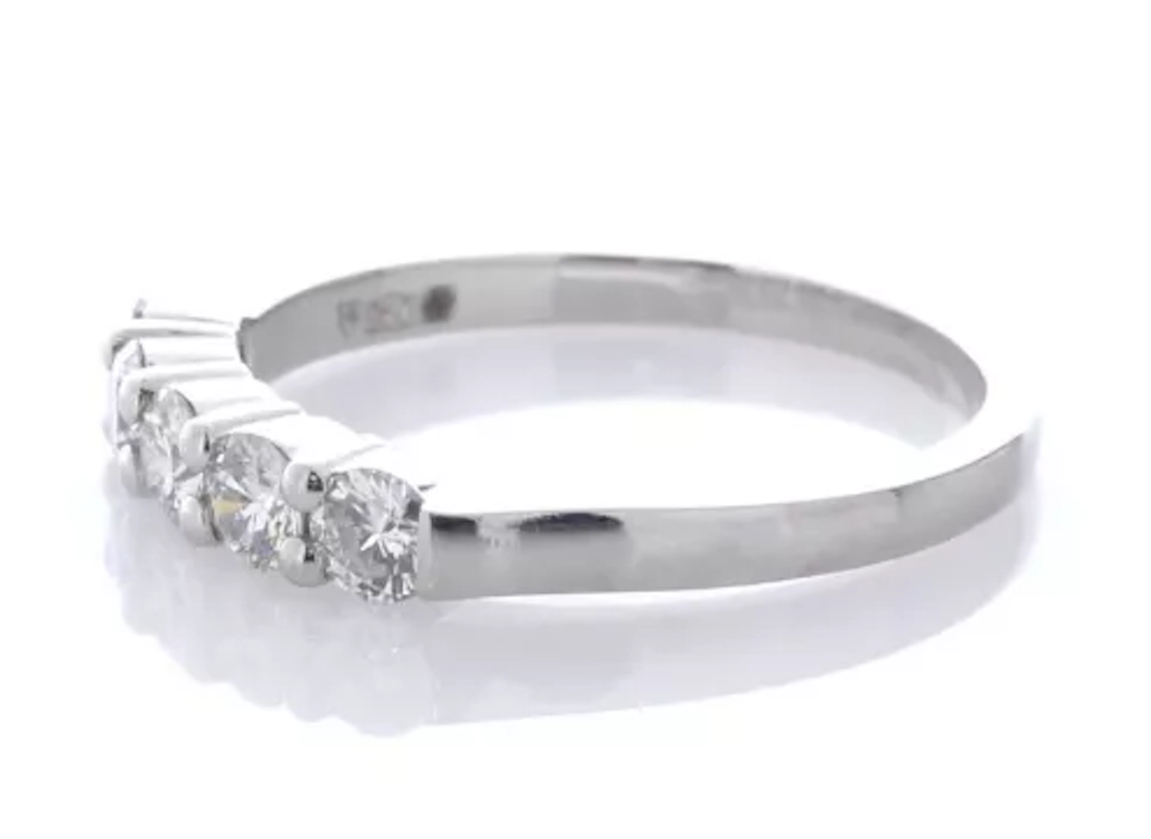 Platinum Claw Set Semi Eternity Diamond Ring 0.50 Carats