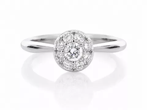 Platinum Round Cluster Claw Set Diamond Ring 0.50 Carats