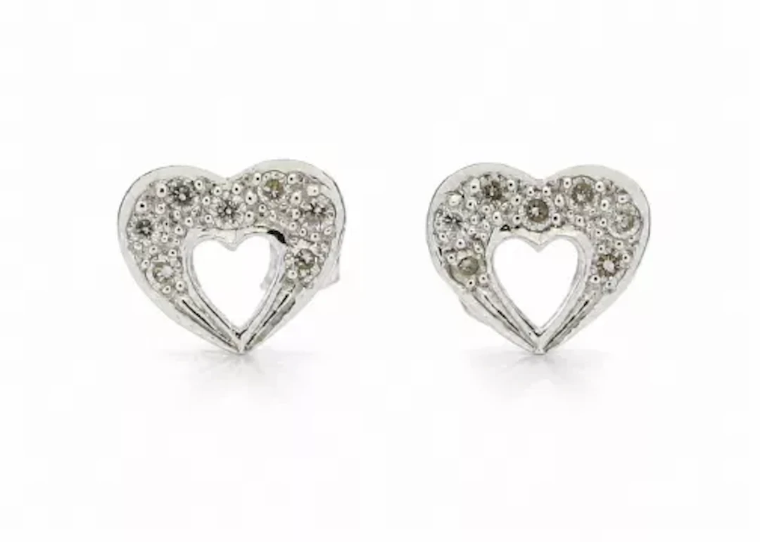 9ct White Gold Fancy Cluster Diamond Earrings