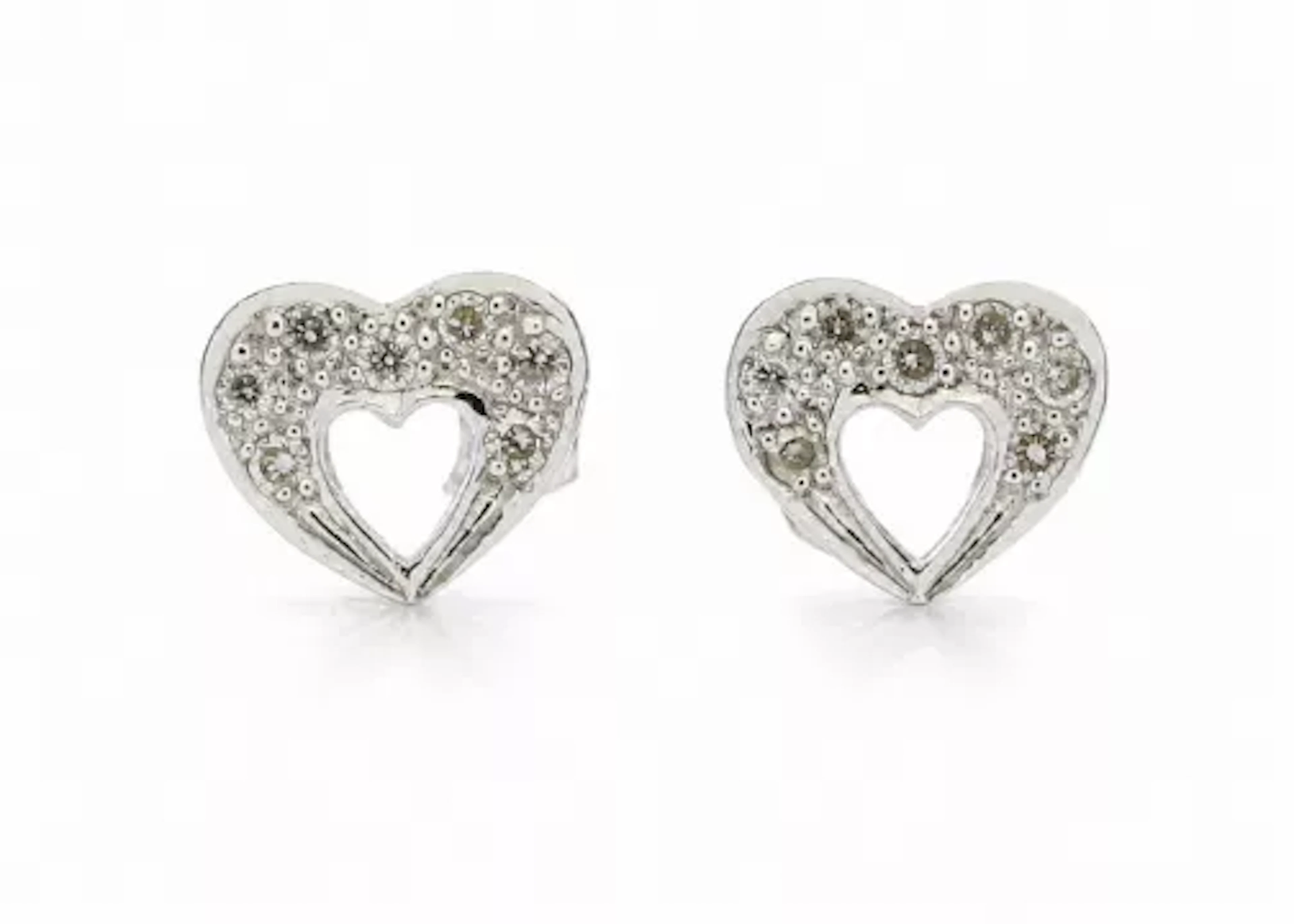 9ct White Gold Fancy Cluster Diamond Earrings