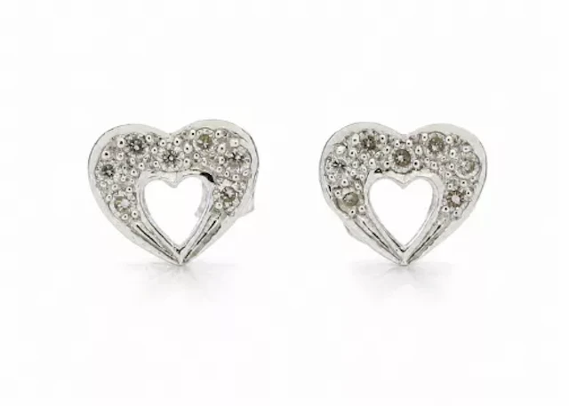 9ct White Gold Fancy Cluster Diamond Earrings