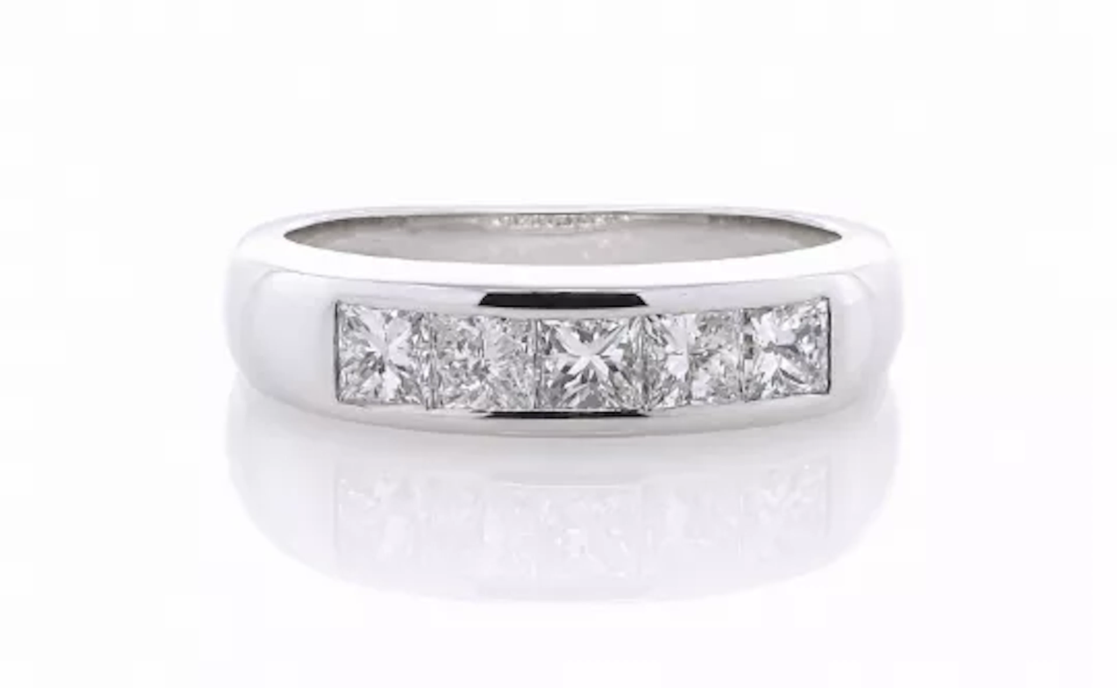 Platinum Channel Set Semi Eternity Diamond Ring 1.00 Carats