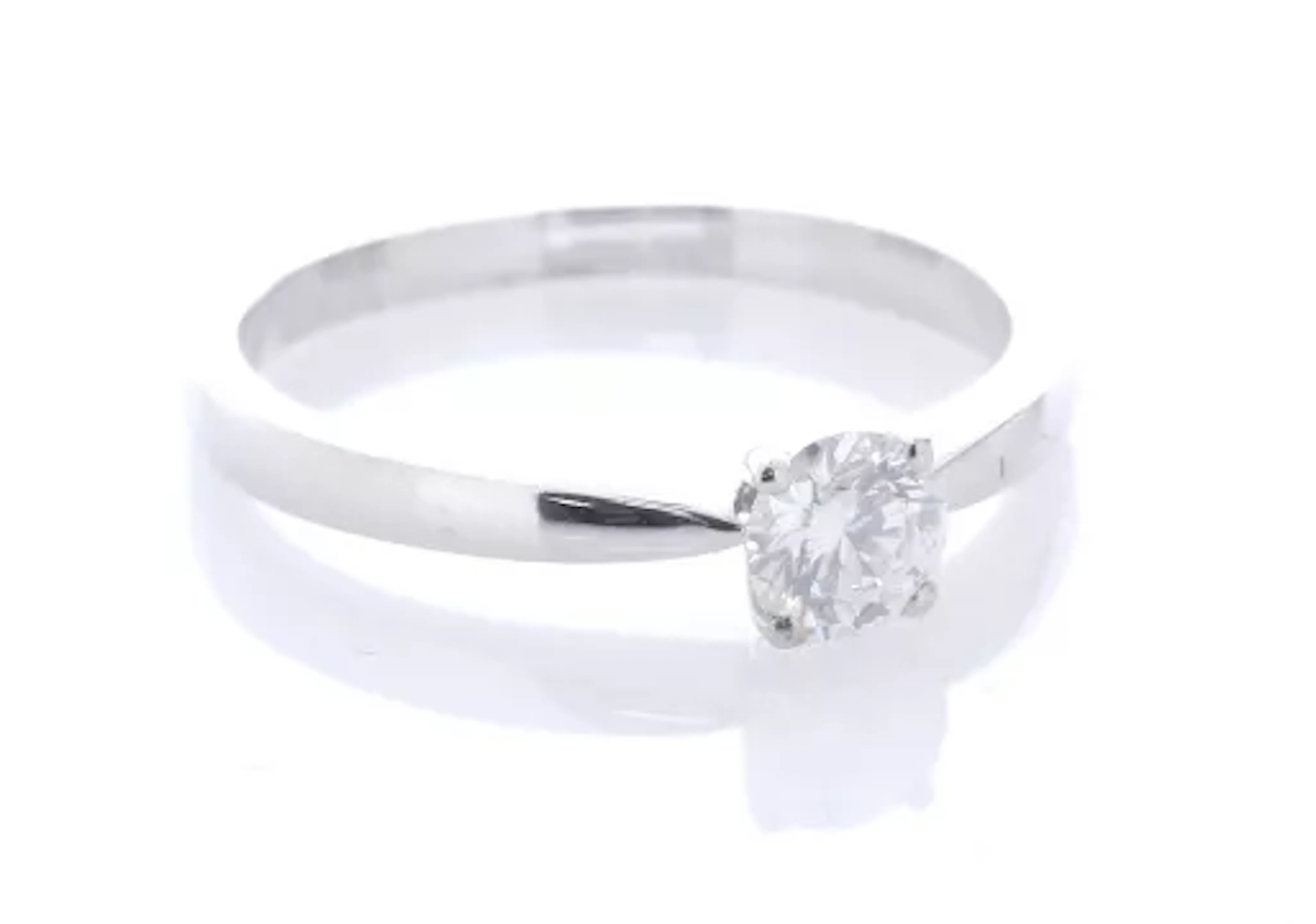 18ct White Gold Single Stone Claw Set Diamond Ring 0.42 Carats