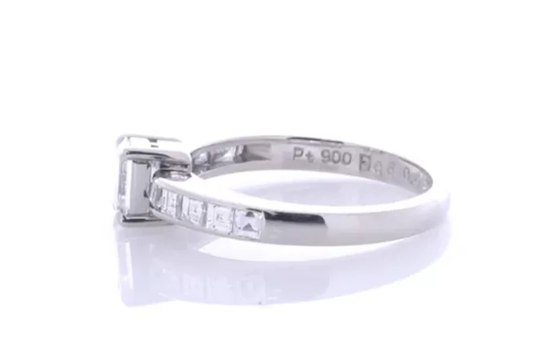 Platinum Single Stone With Stone Set Shoulders Diamond Ring 0.89 Carats