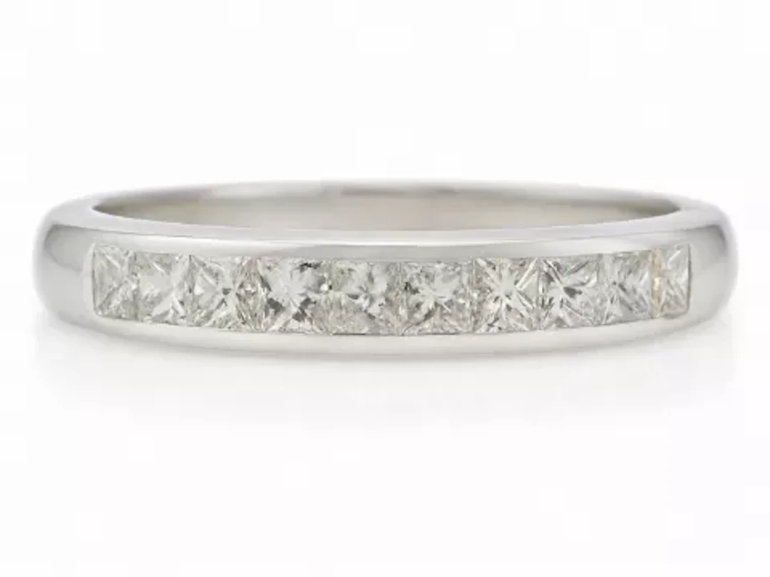 9ct White Gold Channel Set Half Eternity Diamond Ring 0.50 Carats