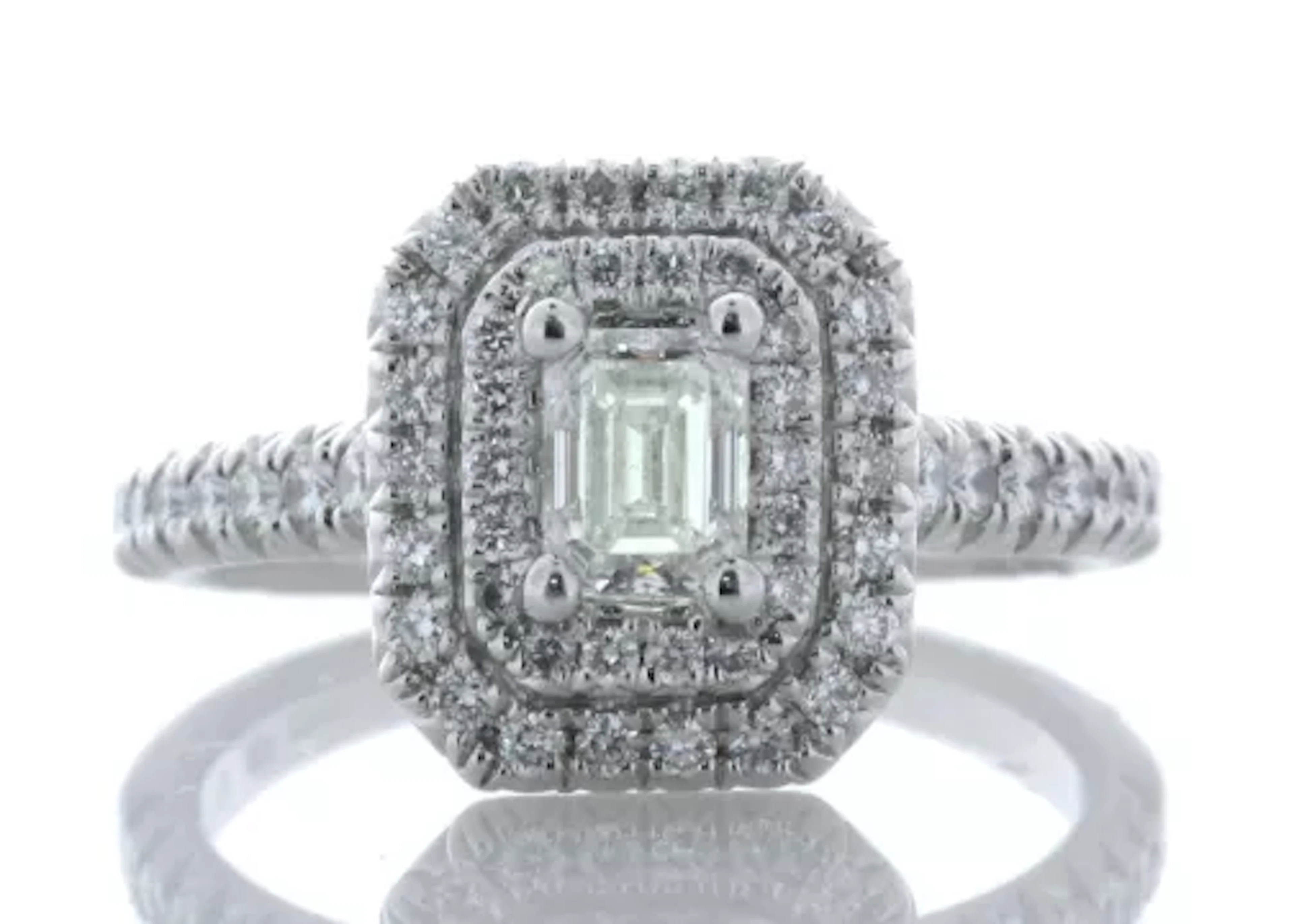 Platinum Single Stone With Halo Setting Ring 0.99 Carats