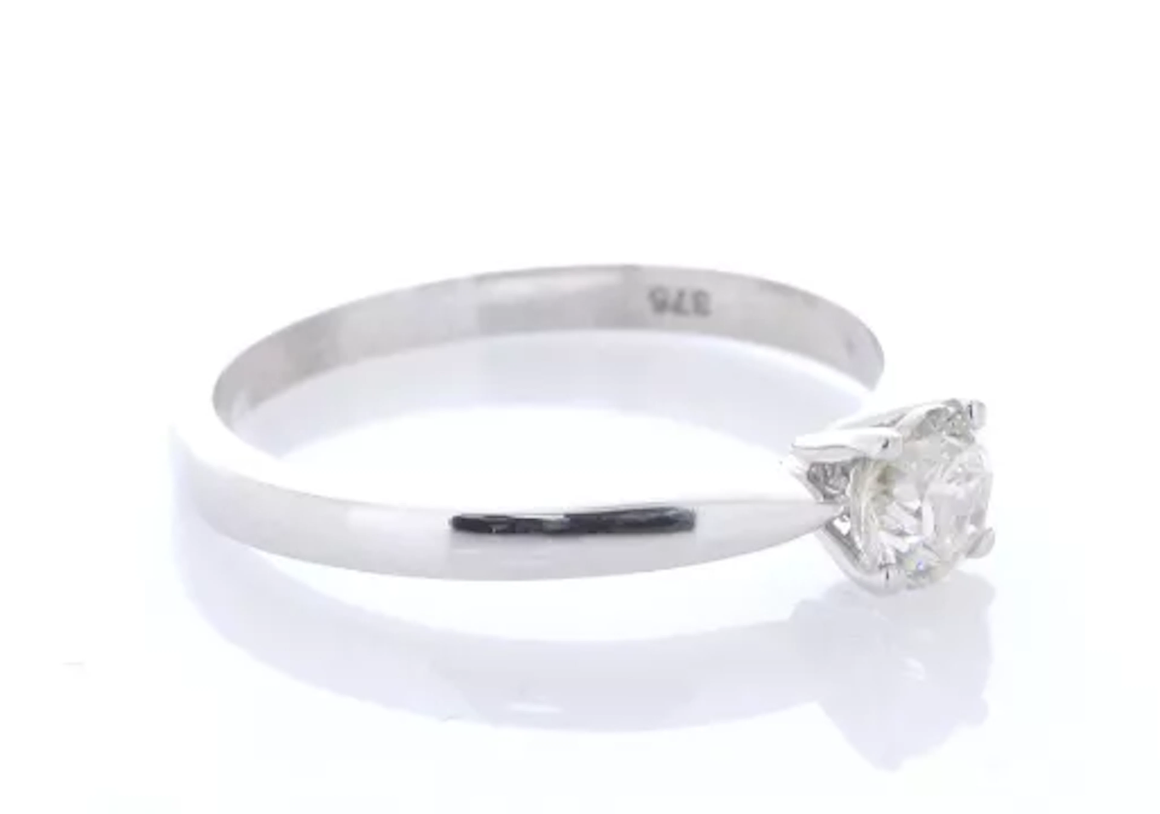 9ct White Gold Single Stone Claw Set Diamond Ring 0.50 Carats