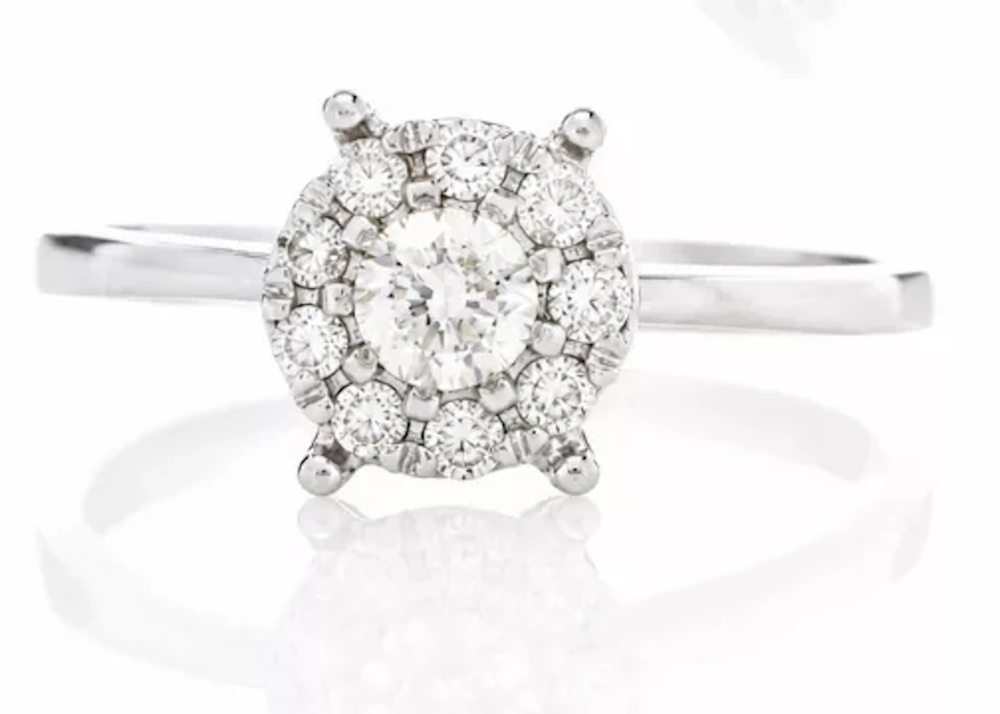 14ct Gold Flower Cluster Diamond Ring 0.50 Carats