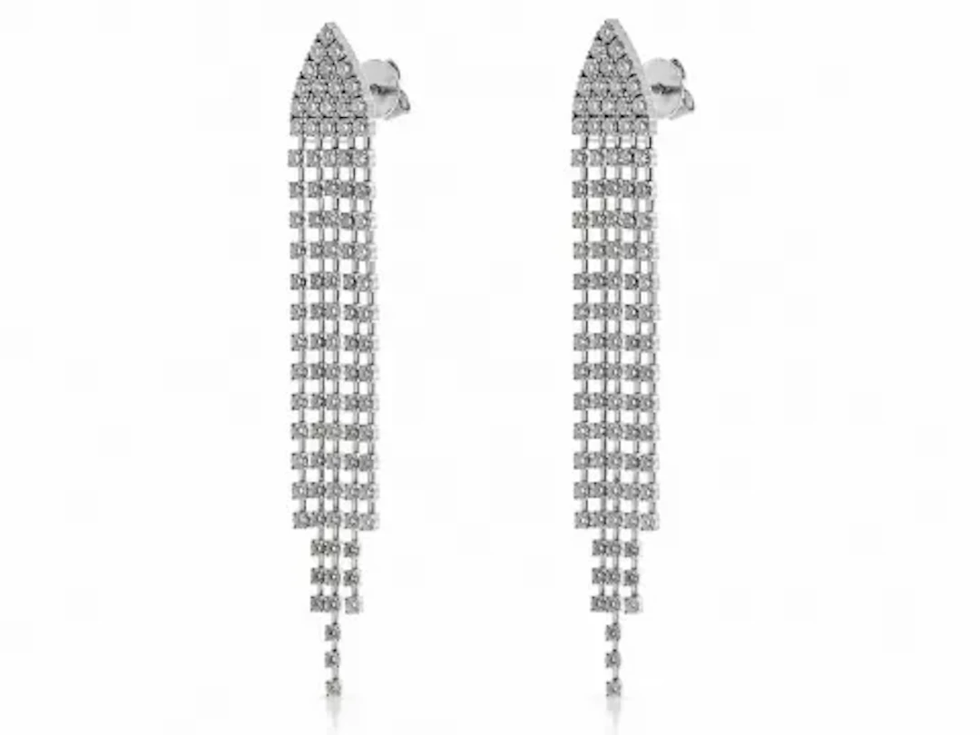 18ct White Gold Diamond Drop Earring 4.40 Carats