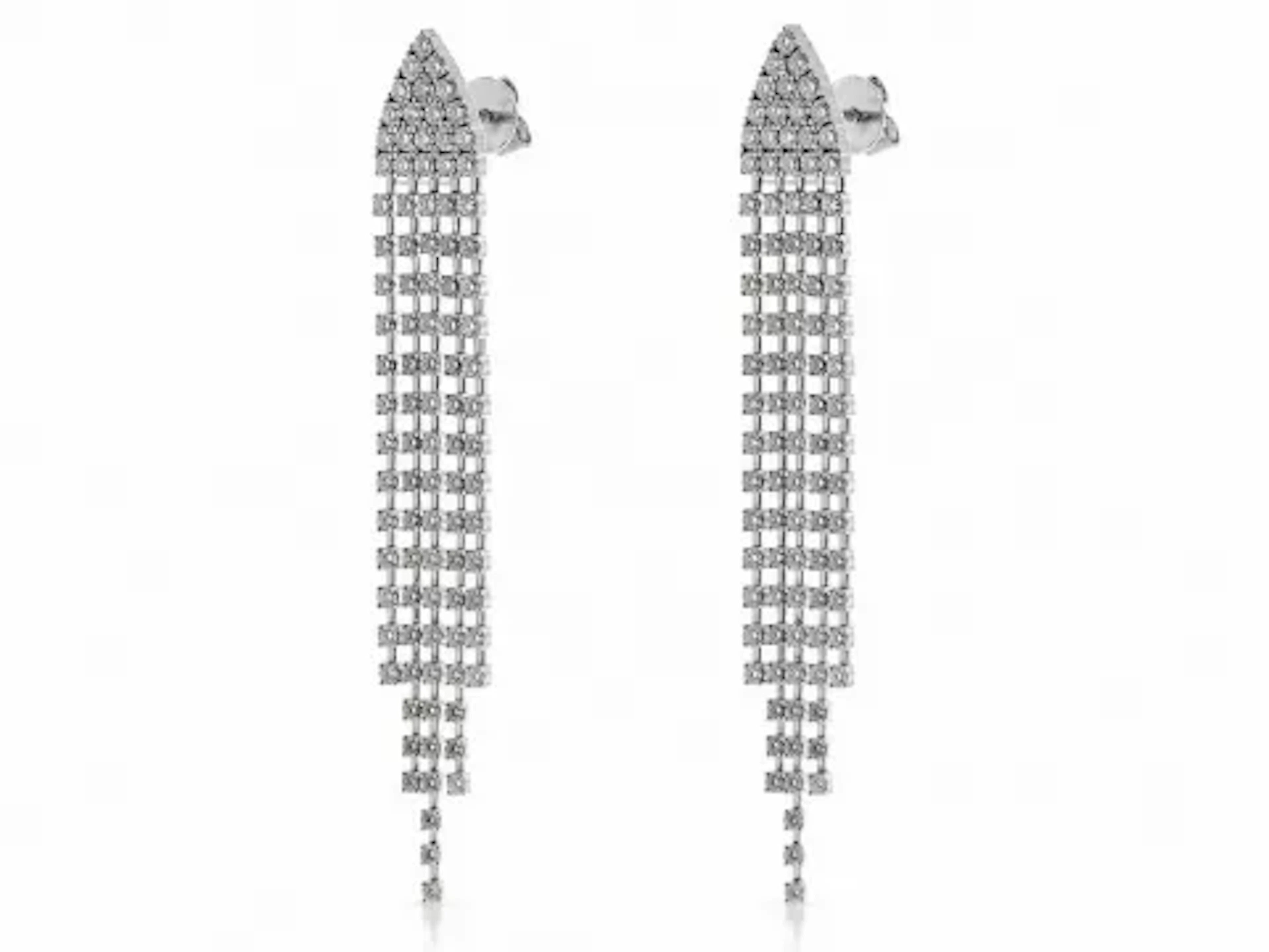 18ct White Gold Diamond Drop Earring 4.40 Carats