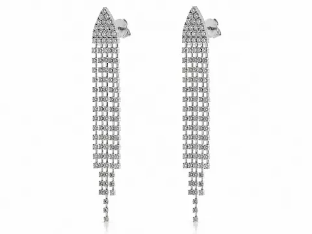 18ct White Gold Diamond Drop Earring 4.40 Carats