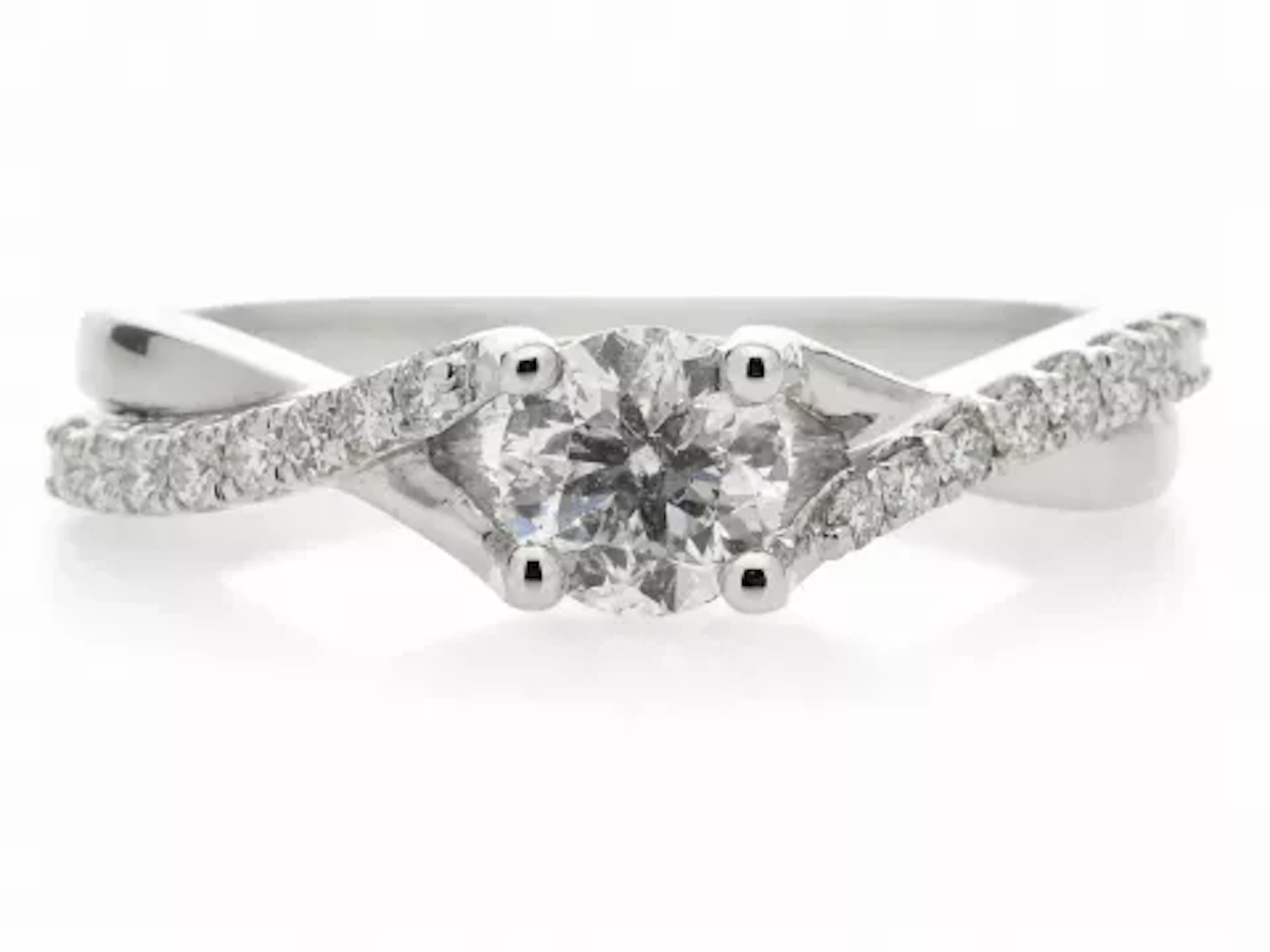 18ct White Gold diamond Ring With Stone Set Shoulders 0.72 Carats