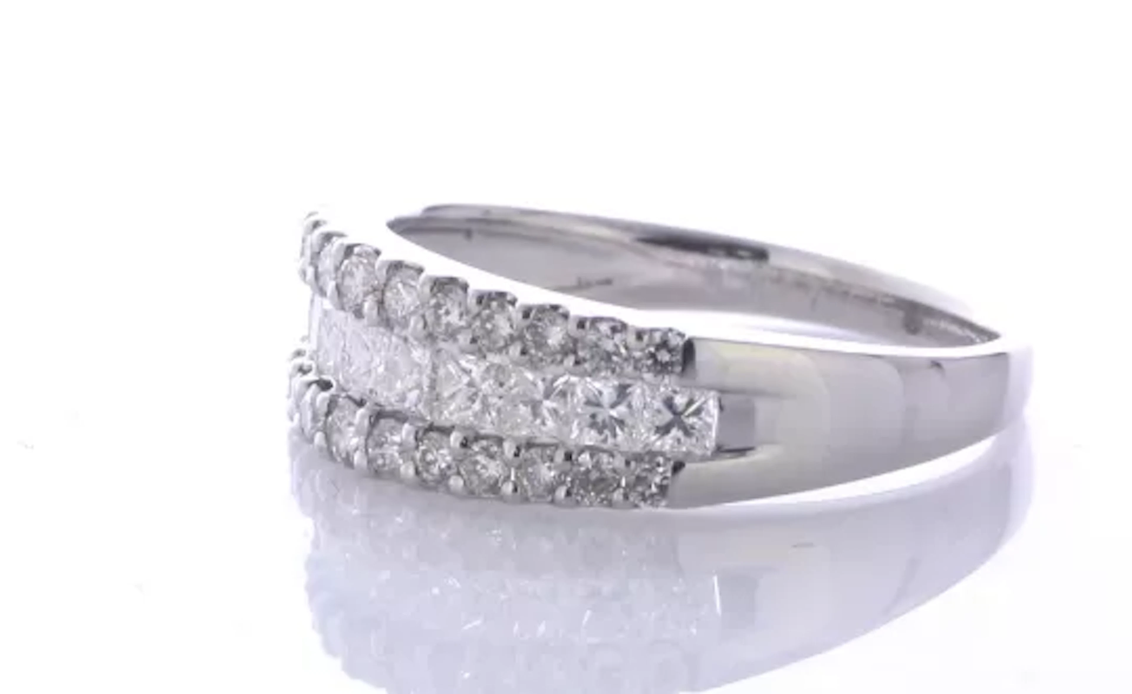 Platinum Semi Eternity Fancy Diamond Ring 1.00 Carats