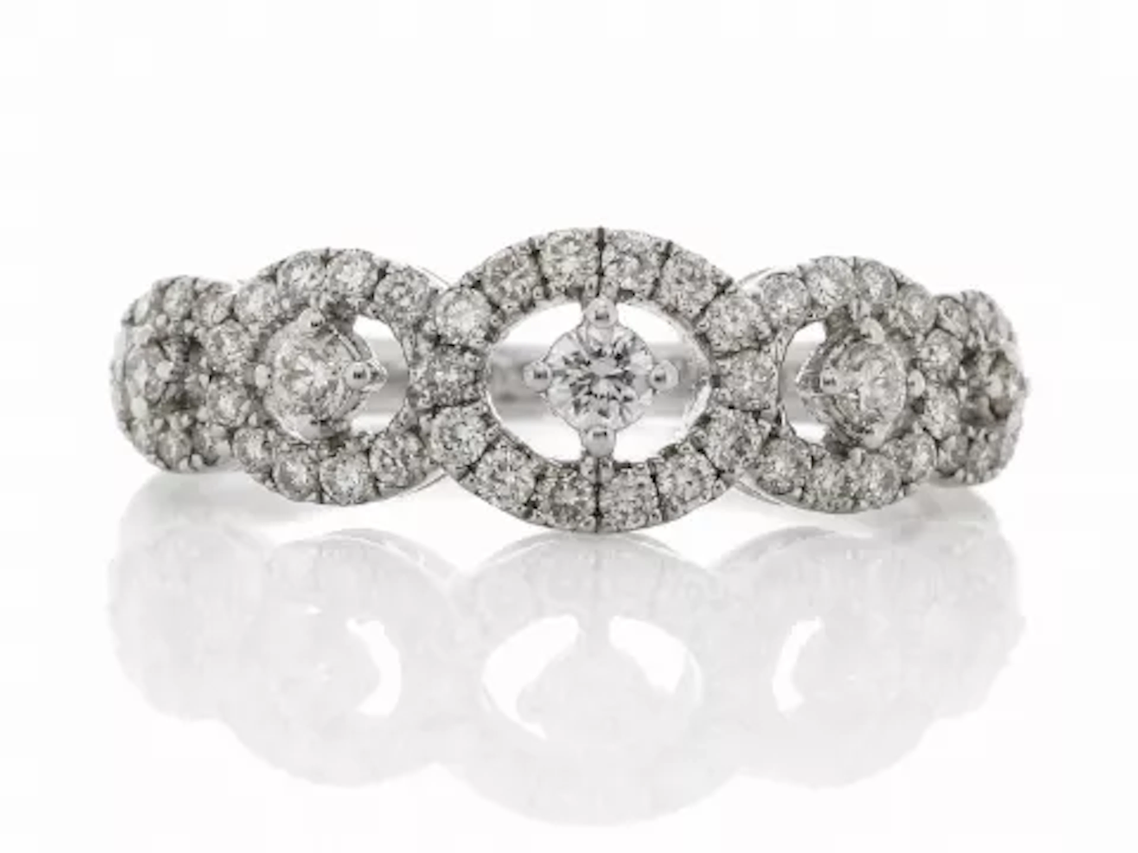 18ct White Gold Half Eternity Style Diamond Ring 0.57 Carats