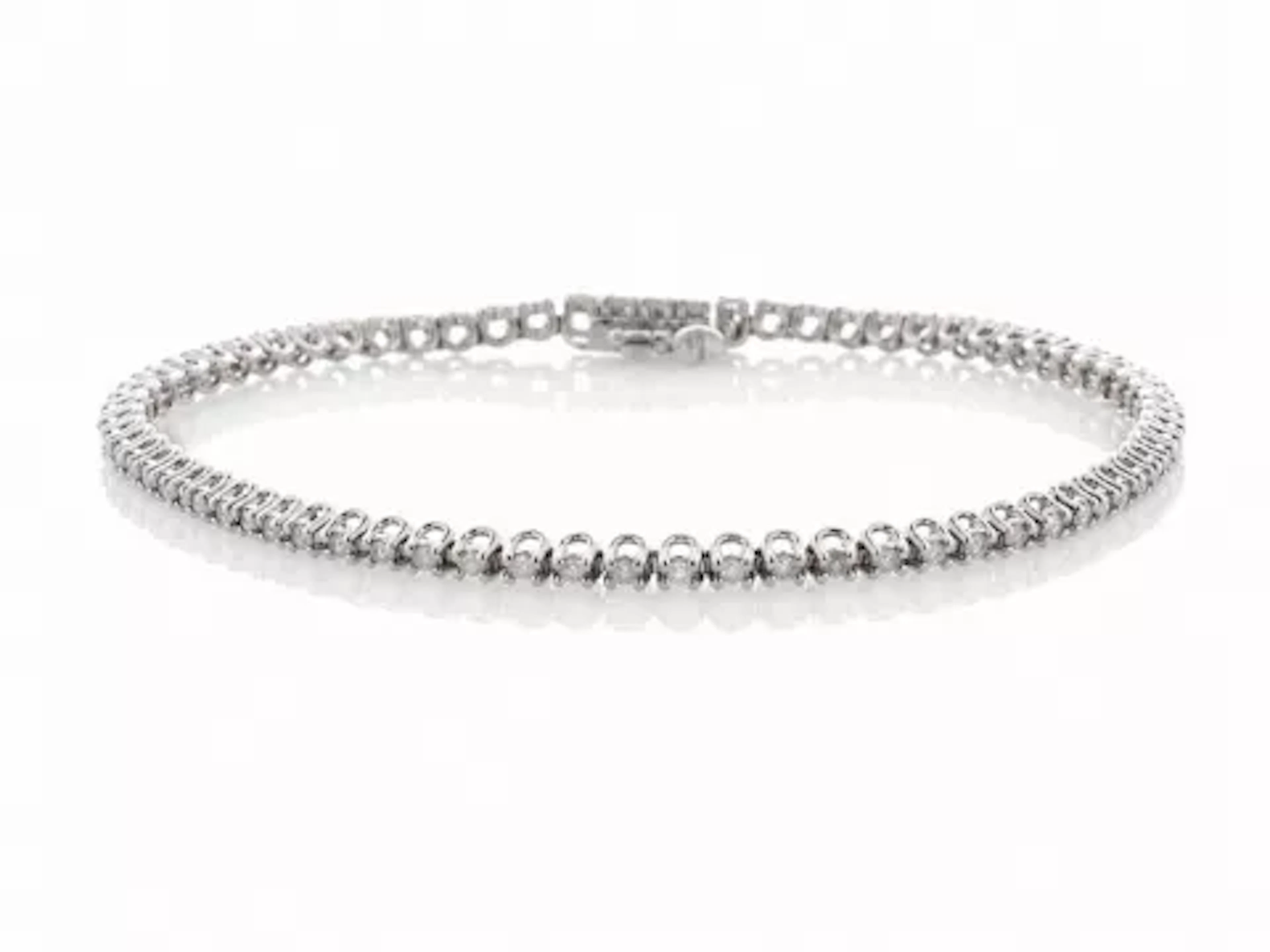 9ct White Gold Tennis Diamond Bracelet 1.00 Carats