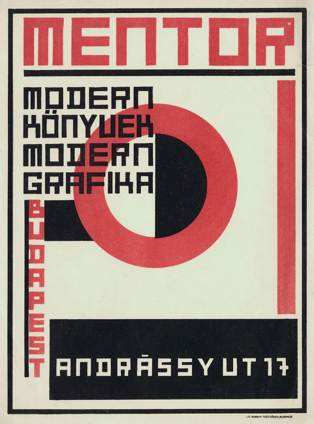 [ADVERTISING POSTER]. MENTOR BOOKSTORE/GALLERY. Budapest, 19 - Lot 226