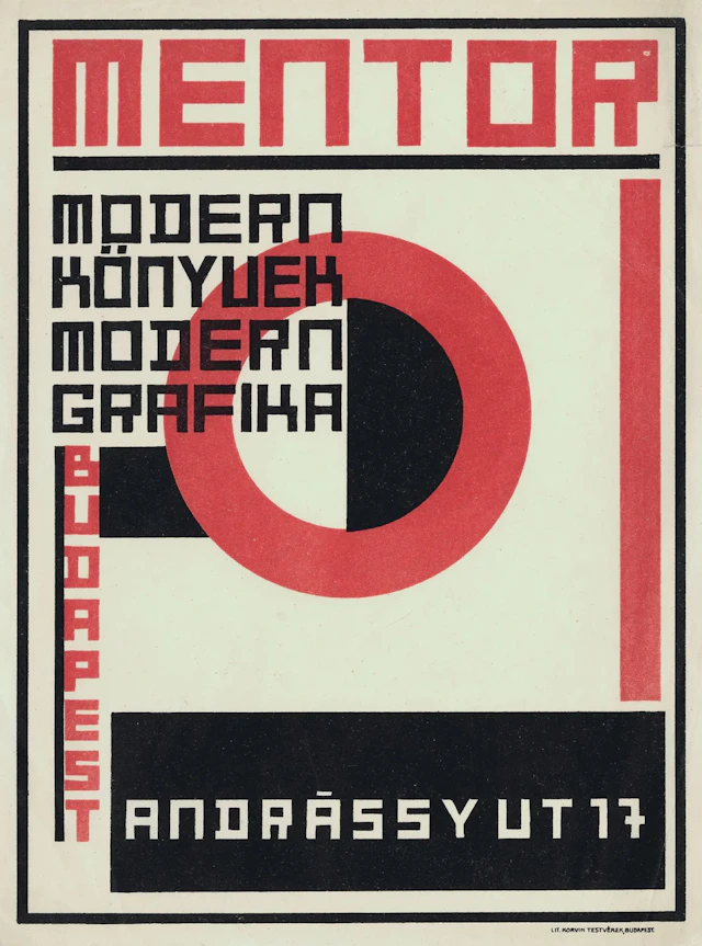 [ADVERTISING POSTER]. MENTOR BOOKSTORE/GALLERY. Budapest, 19 - Lot 226