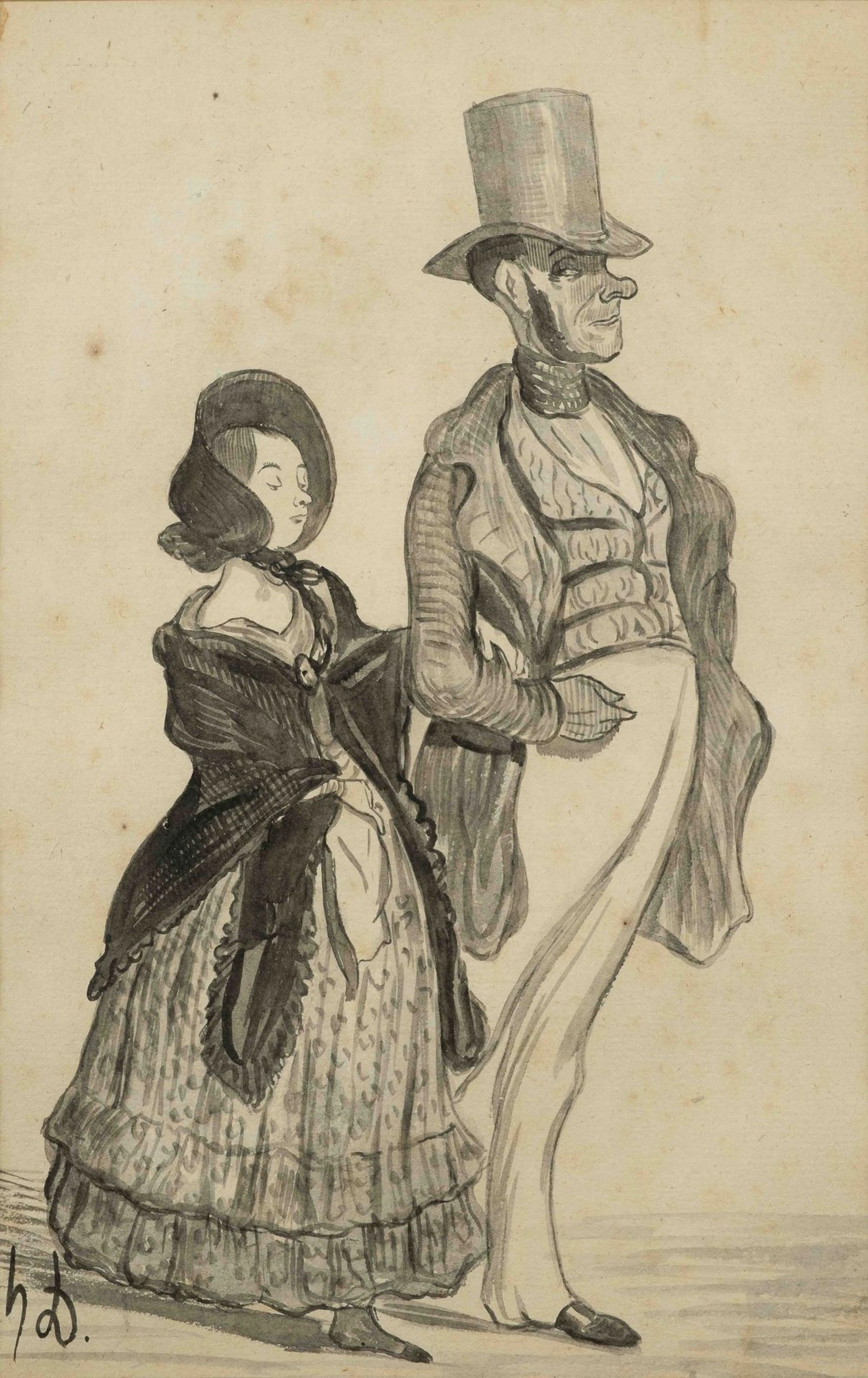 Honoré DAUMIER, after *Je me dis en moi-même*; wash drawing - Lot 18