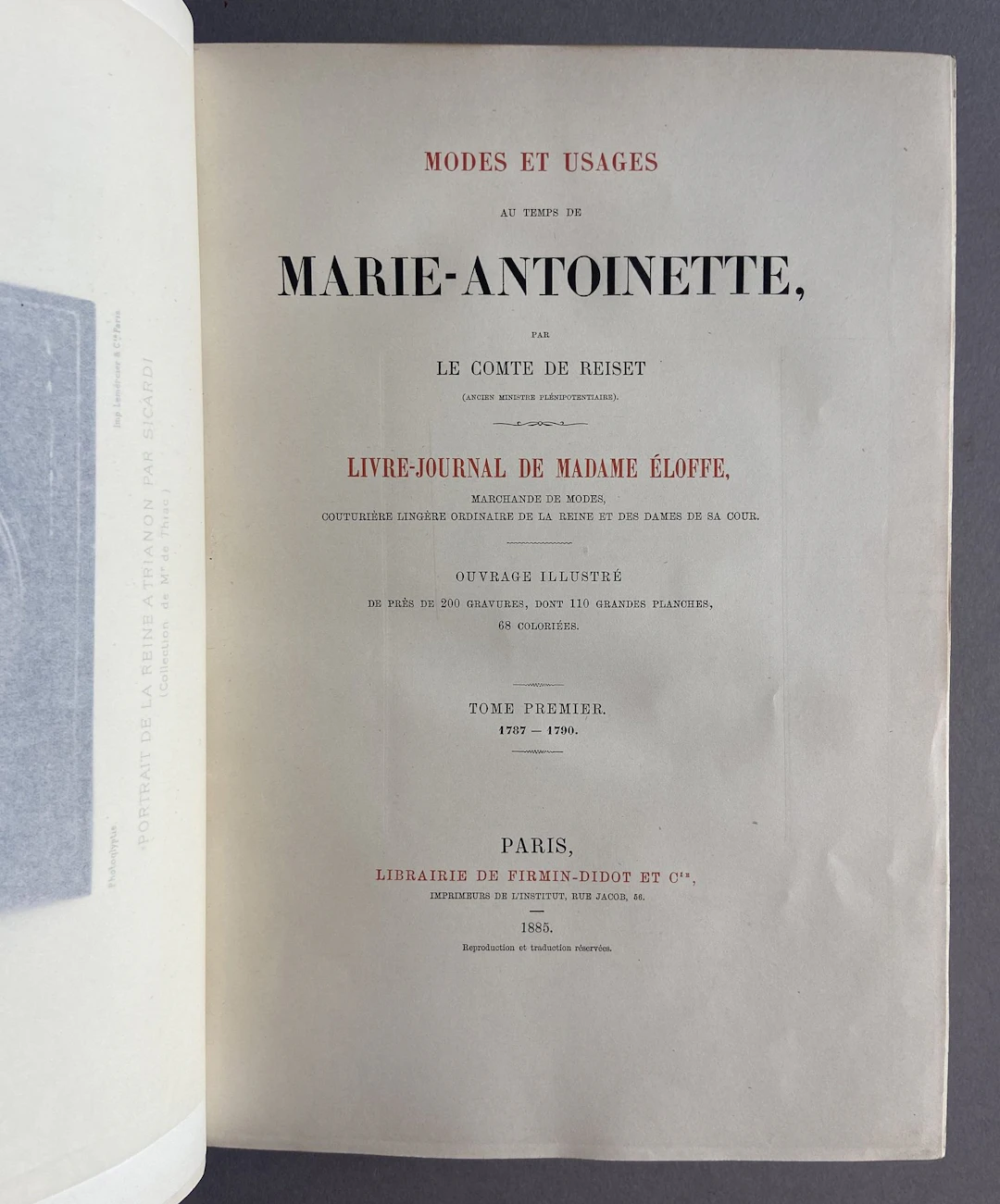 REISSET (Count of). Fashions and Customs in the Time of Mari - Lot 203