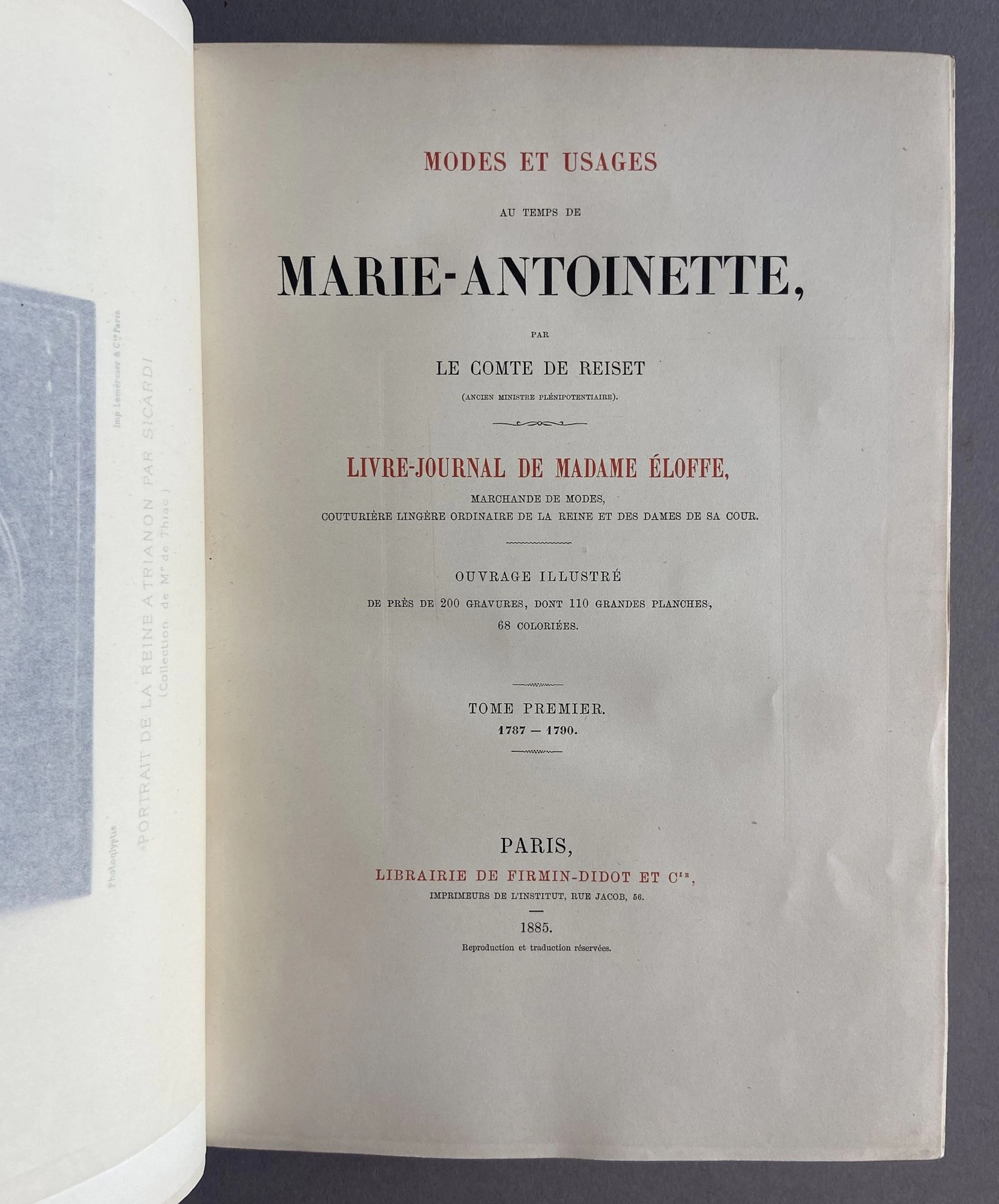REISSET (Count of). Fashions and Customs in the Time of Mari - Lot 203