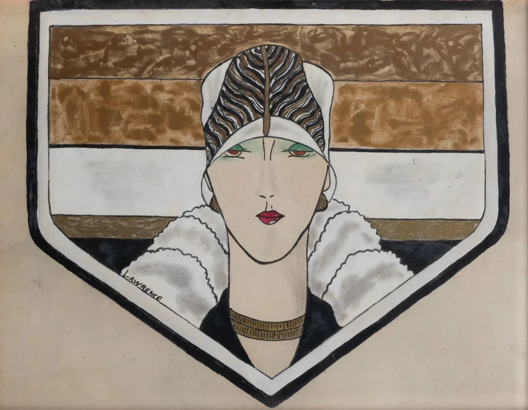 LAWRENCE (20th century) Art Deco Woman Gouache and felt-tip - Lot 210