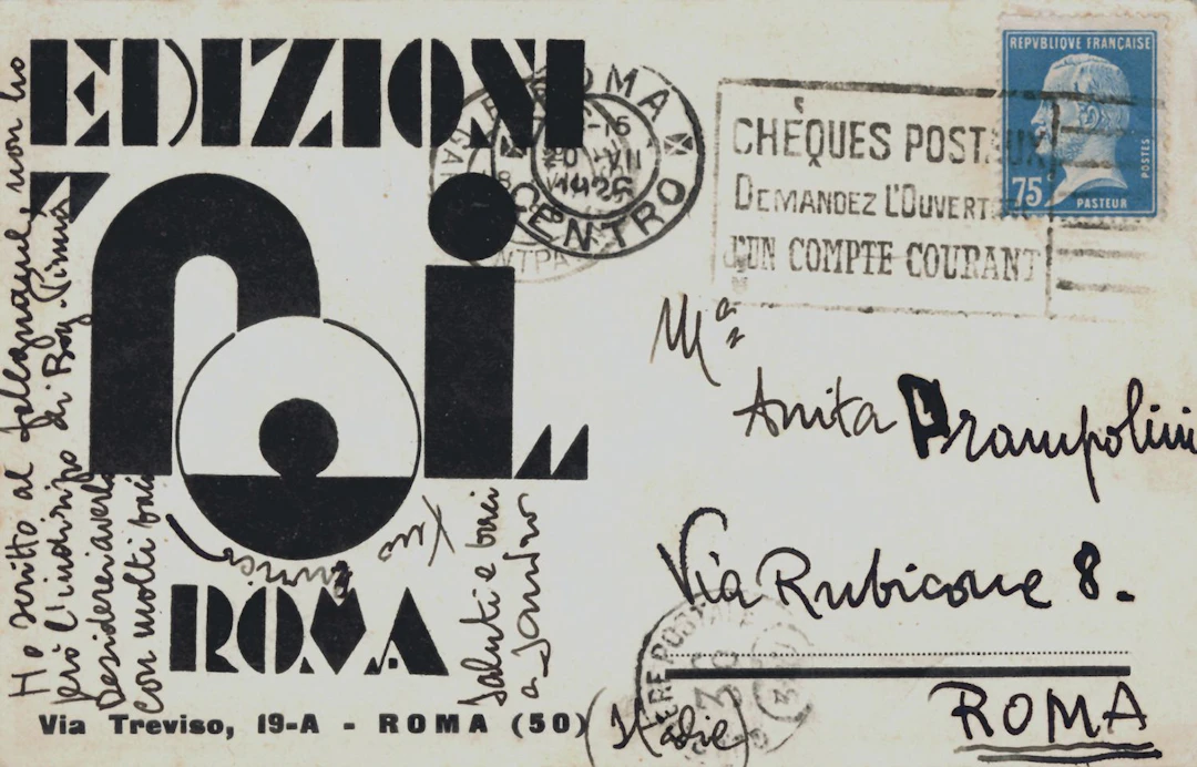 [ADVERTISING CARD]. EDIZIONI NOI. Rome, 1923. 8.9 x 14 cm. - Lot 114