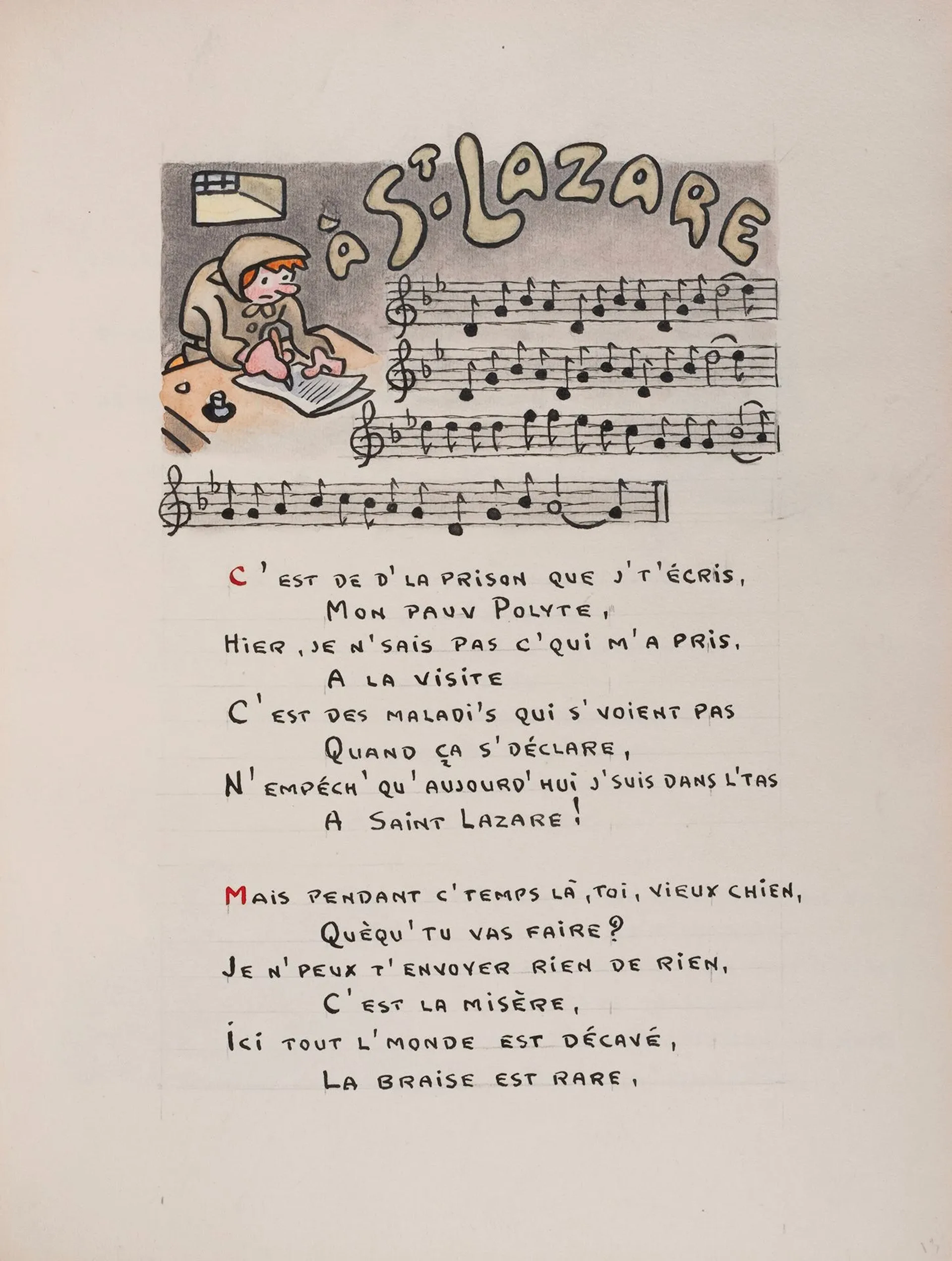 BRUANT (Aristide). *Dans la rue*. Manuscript of 22 folios, i - Lot 227