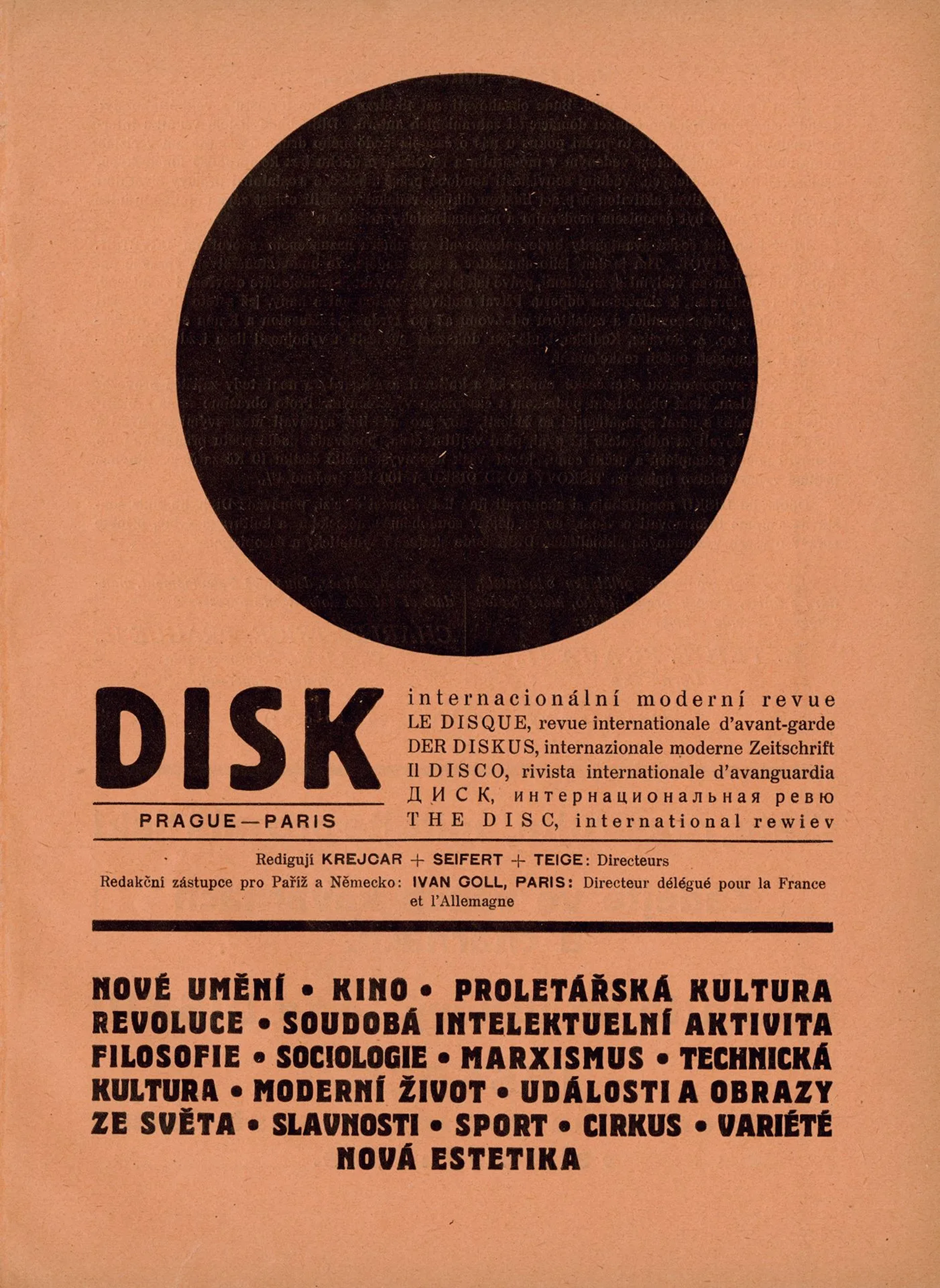 CZECHOSLOVAKIA [DOUBLE-SIDE ADVERTISING LEAFLET]. DISK. Prag - Lot 85