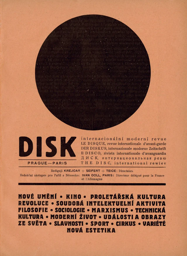 CZECHOSLOVAKIA [DOUBLE-SIDE ADVERTISING LEAFLET]. DISK. Prag - Lot 85