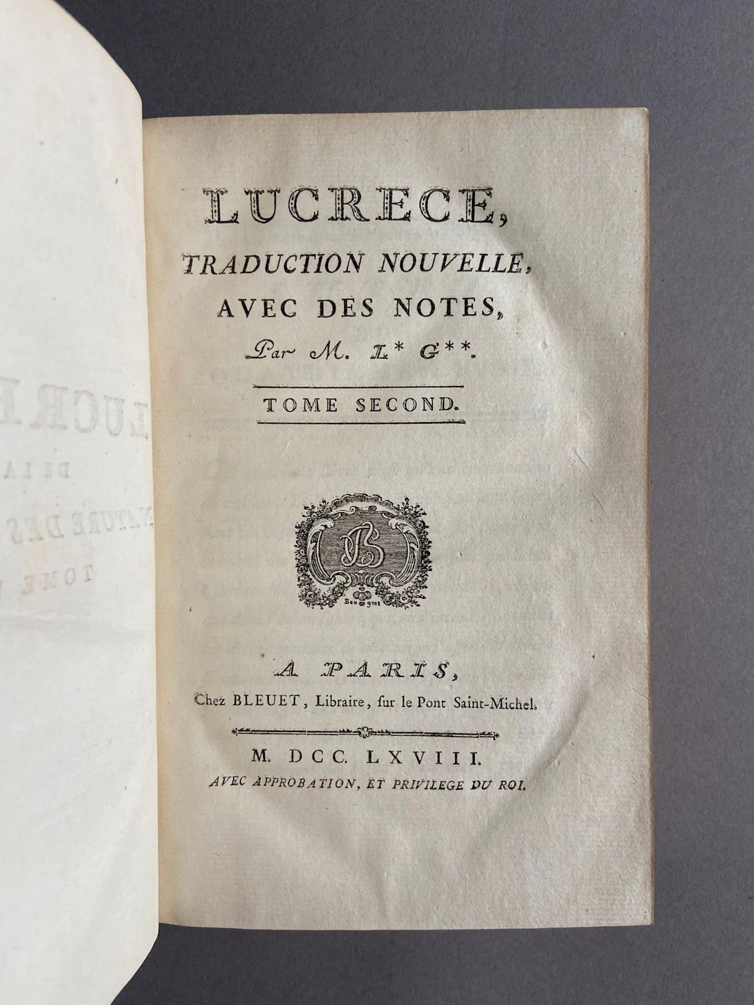 LUCRECIA. [On the Nature of Things]. New translation, with n - Lot 100