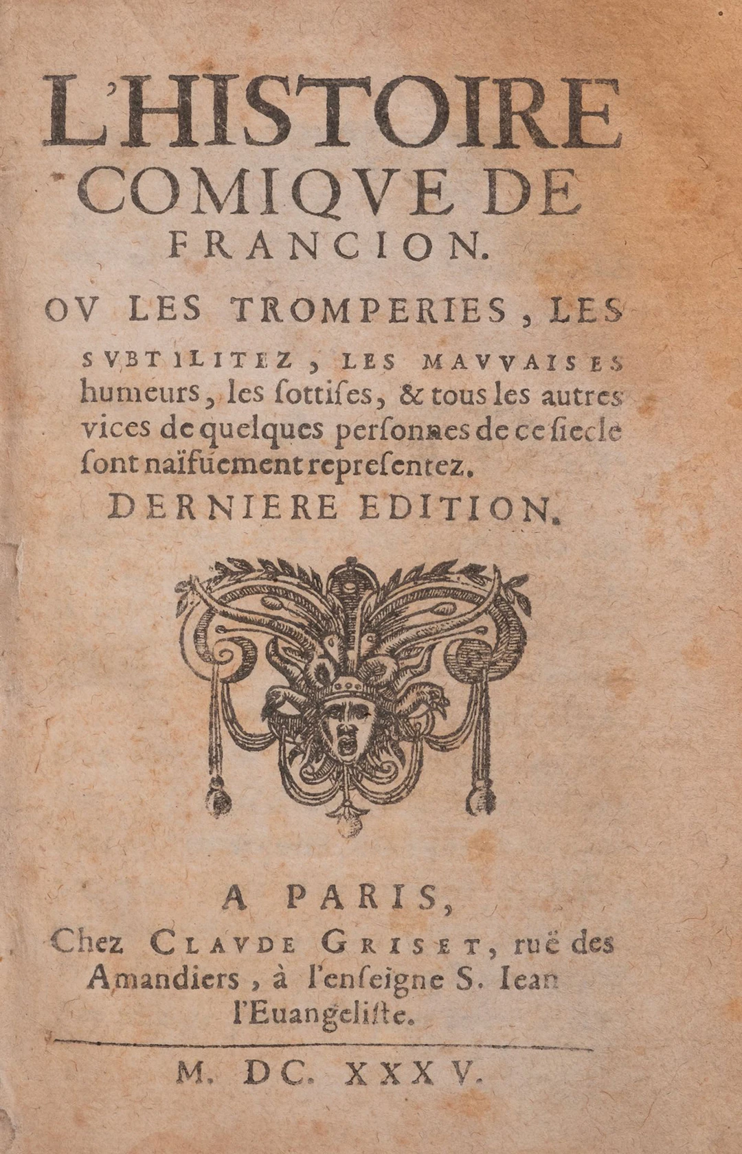 SOREL (Charles). The Comic History of Francion, or the Decei - Lot 164