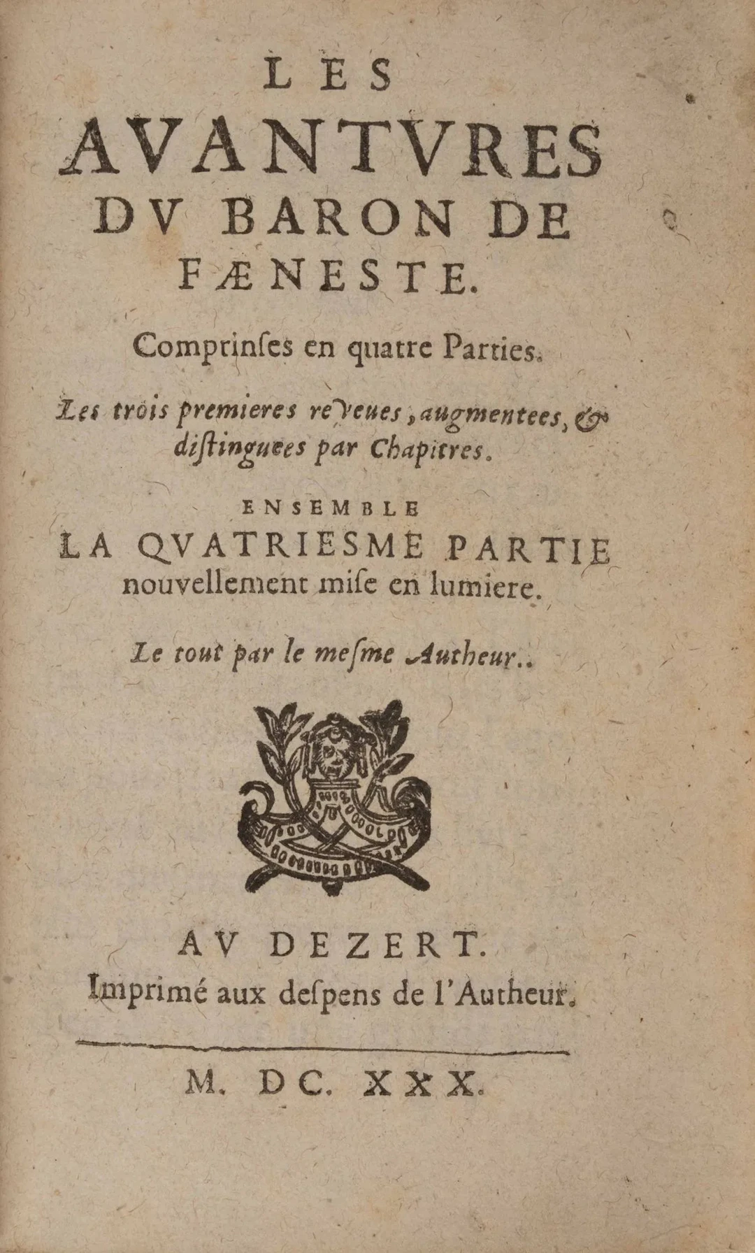 AUBIGNÉ (Agrippa d'). The Adventures of the Baron de Faenest - Lot 24