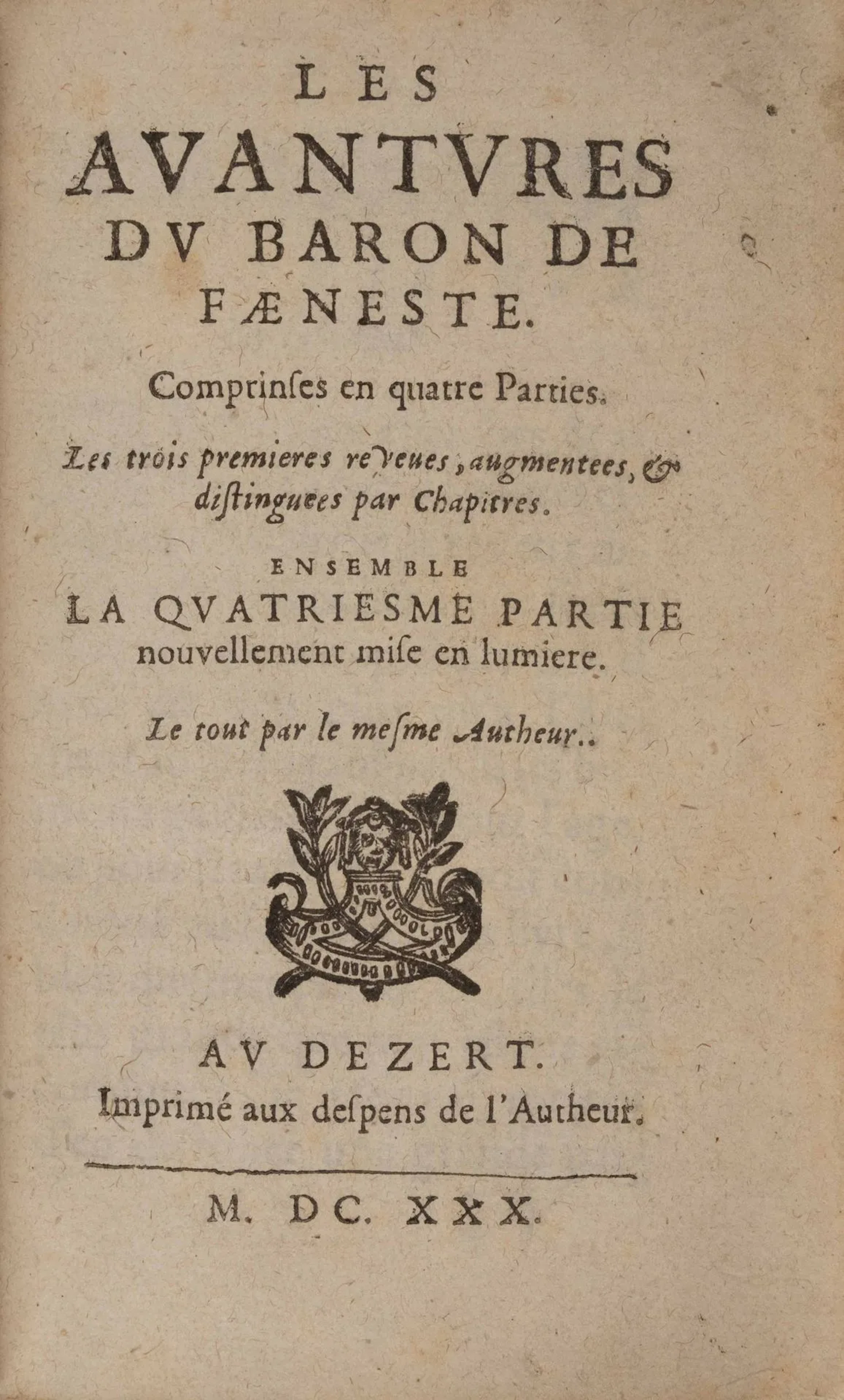 AUBIGNÉ (Agrippa d'). The Adventures of the Baron de Faenest - Lot 24