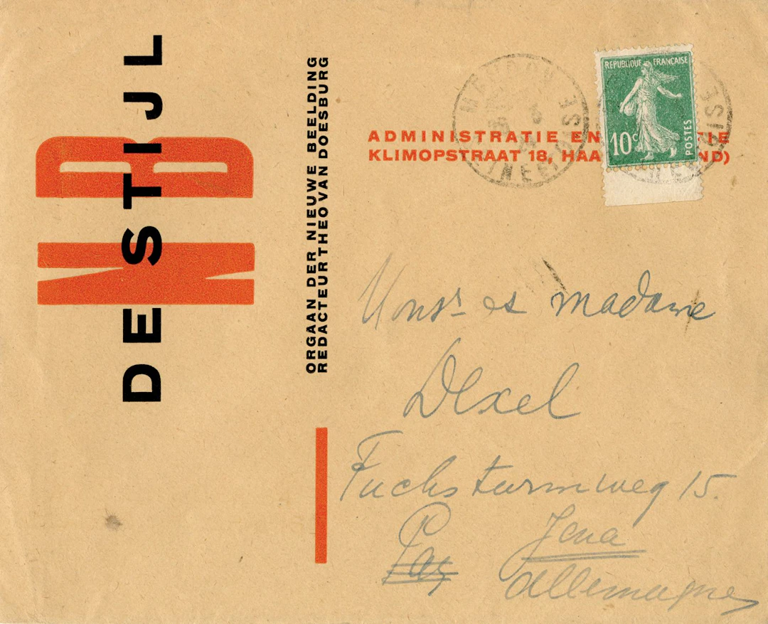 [ENVELOPE]. DE STYL NB. Leiden, 1920. 12.5 x 15.5 cm, by The - Lot 35