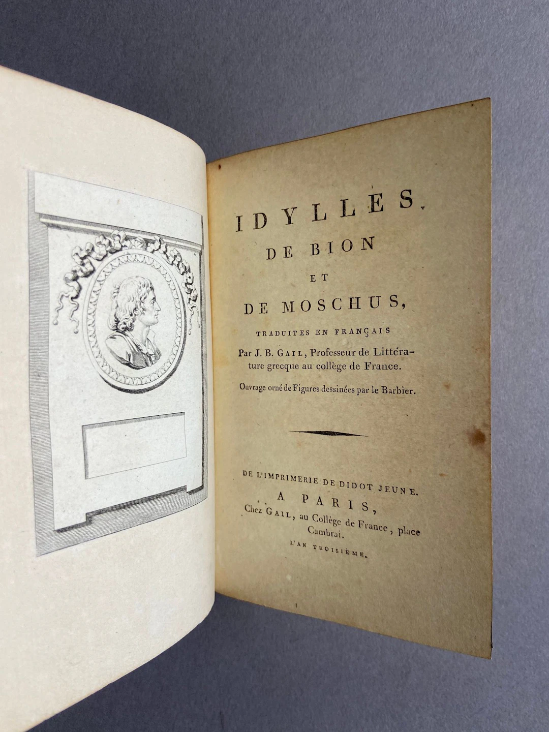 [ANACREON]. Idylls of Bion and Moschus, translated into Fren - Lot 17