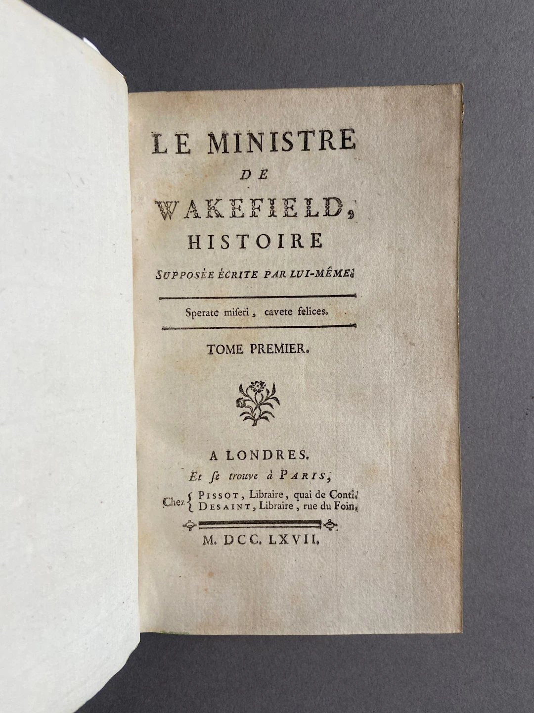 [GOLDSMITH]. The Minister of Wakefield, a story purportedly - Lot 78