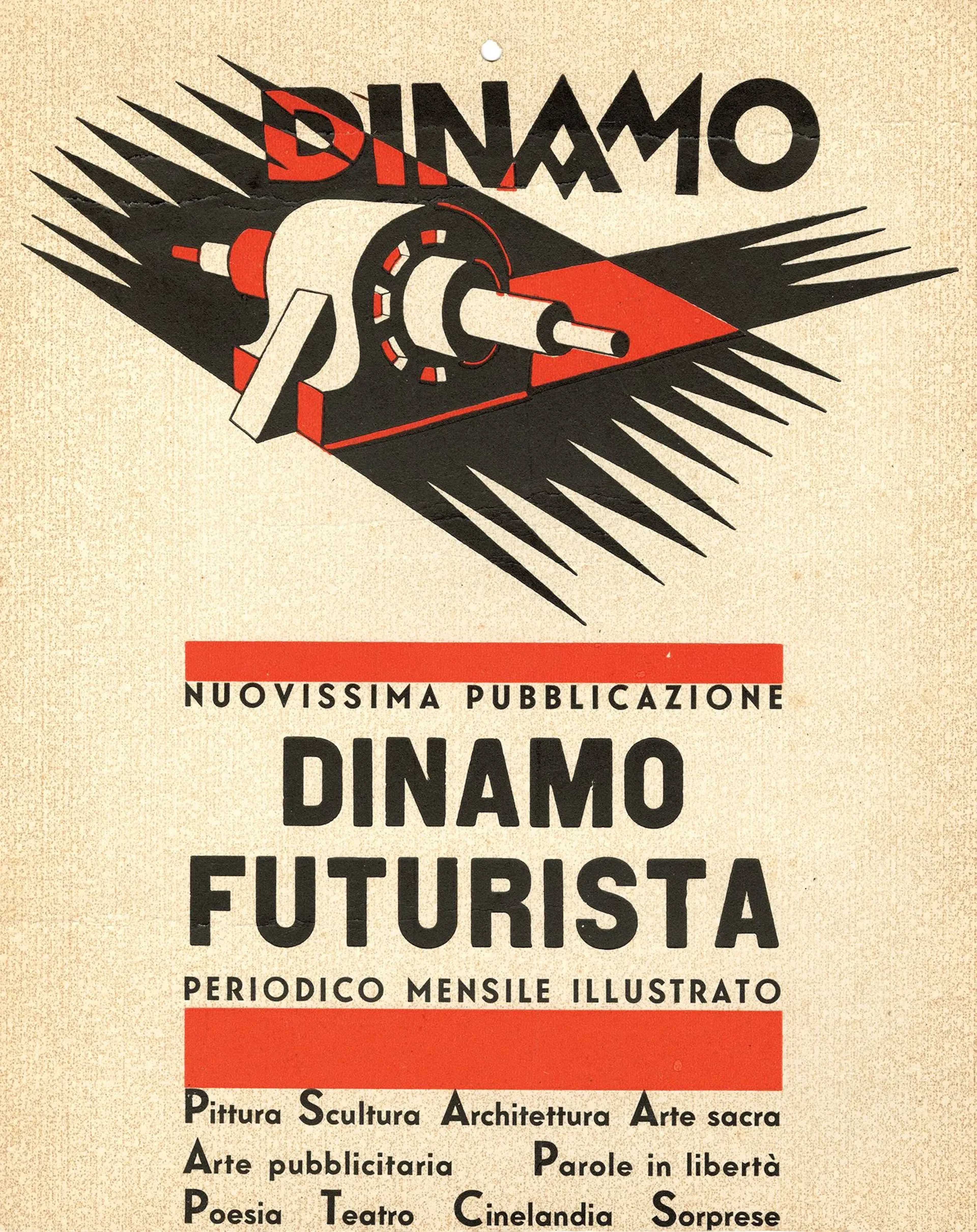 [ADVERTISING POSTER for]. DINAMO FUTURISTA. Rovereto, 1933. - Lot 344