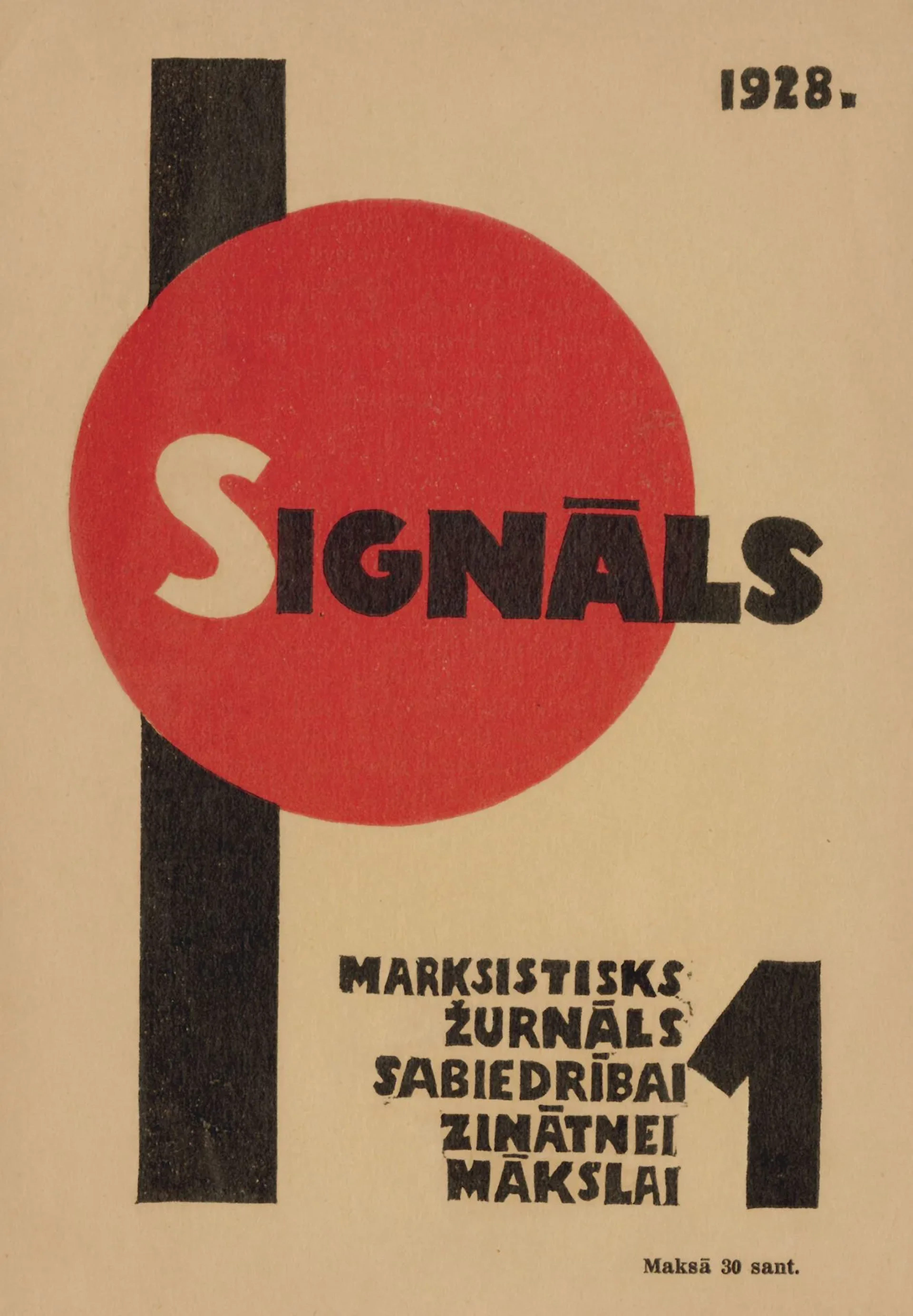 [MAGAZINE]. SIGNALS. Riga, No. 1/1928. 21.2 x 14.8 cm, color - Lot 272