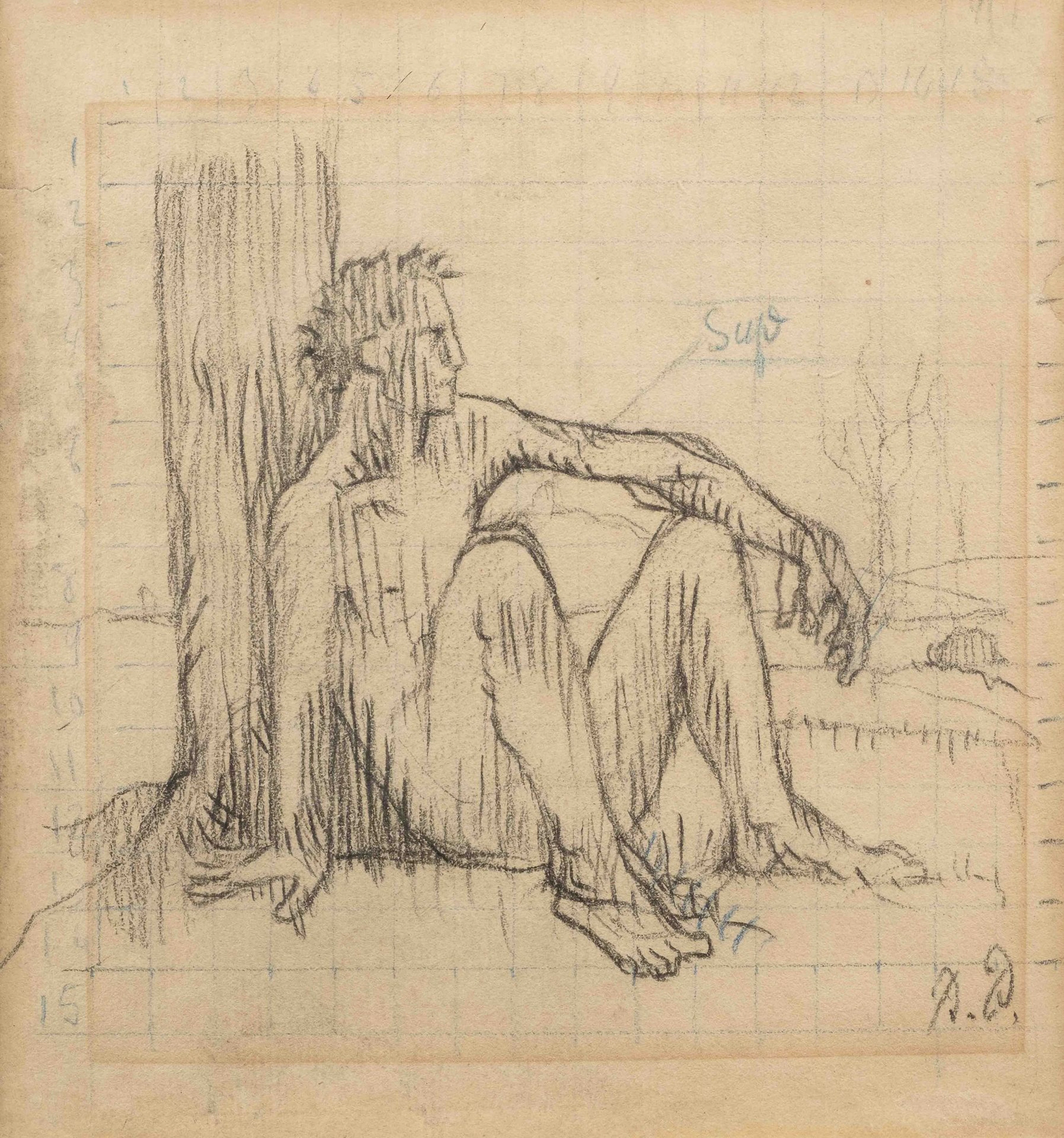 Pierre PUVIS de CHAVANNES (1824–1898) Seated Figure Charcoal - Lot 42