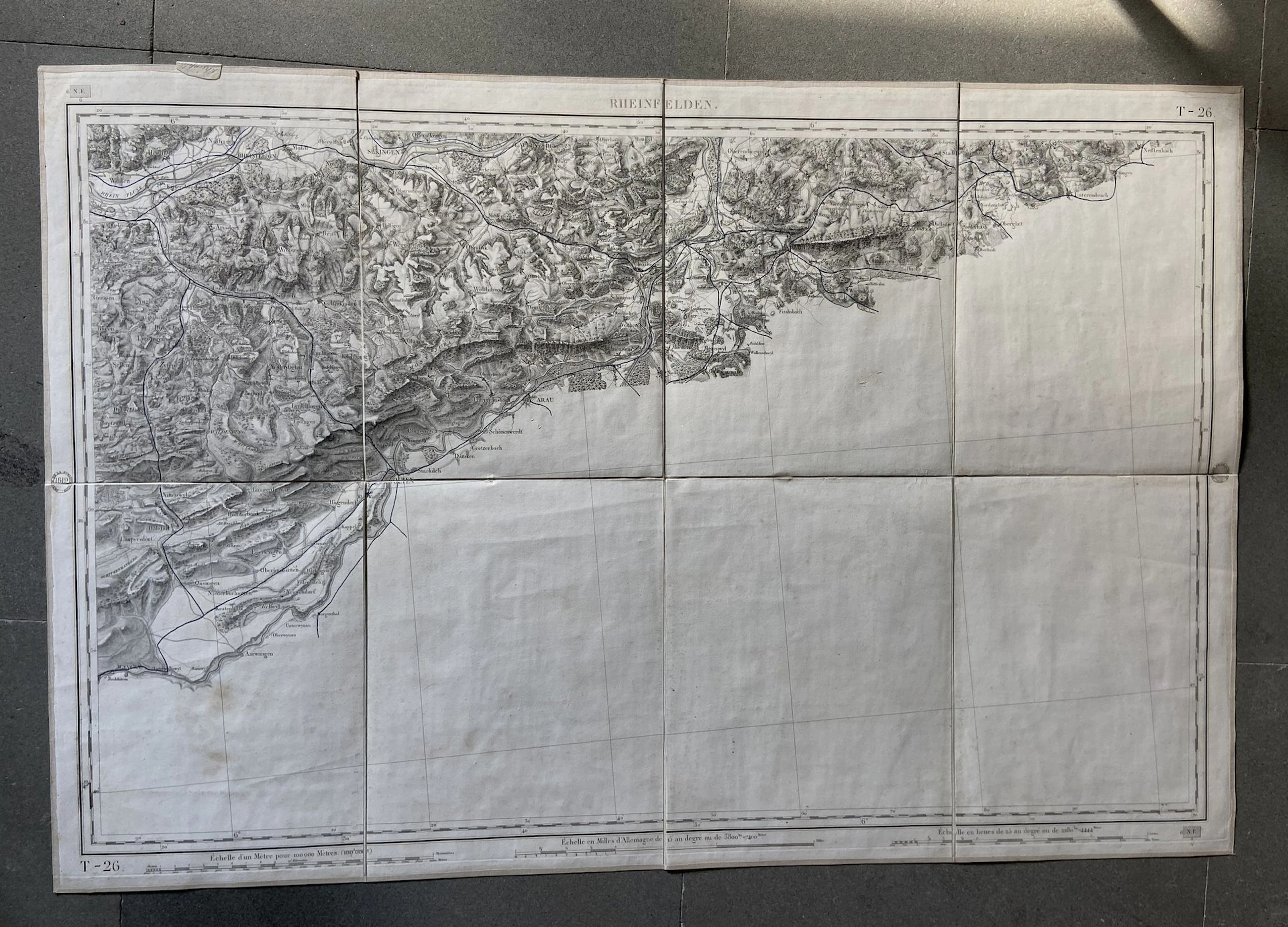 TYPOGRAPHIC MAP OF FORMER SWABIA and a portion of the neighb - Lot 44