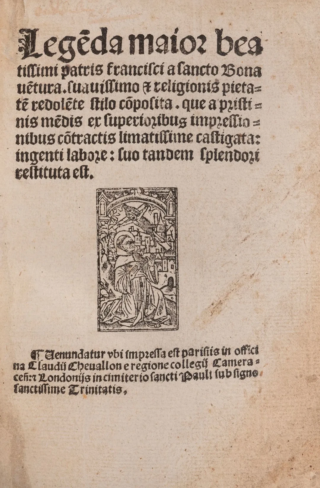 BONAVENTURE (Saint). *Legenda maior*. Paris, Claude Chevallo - Lot 36