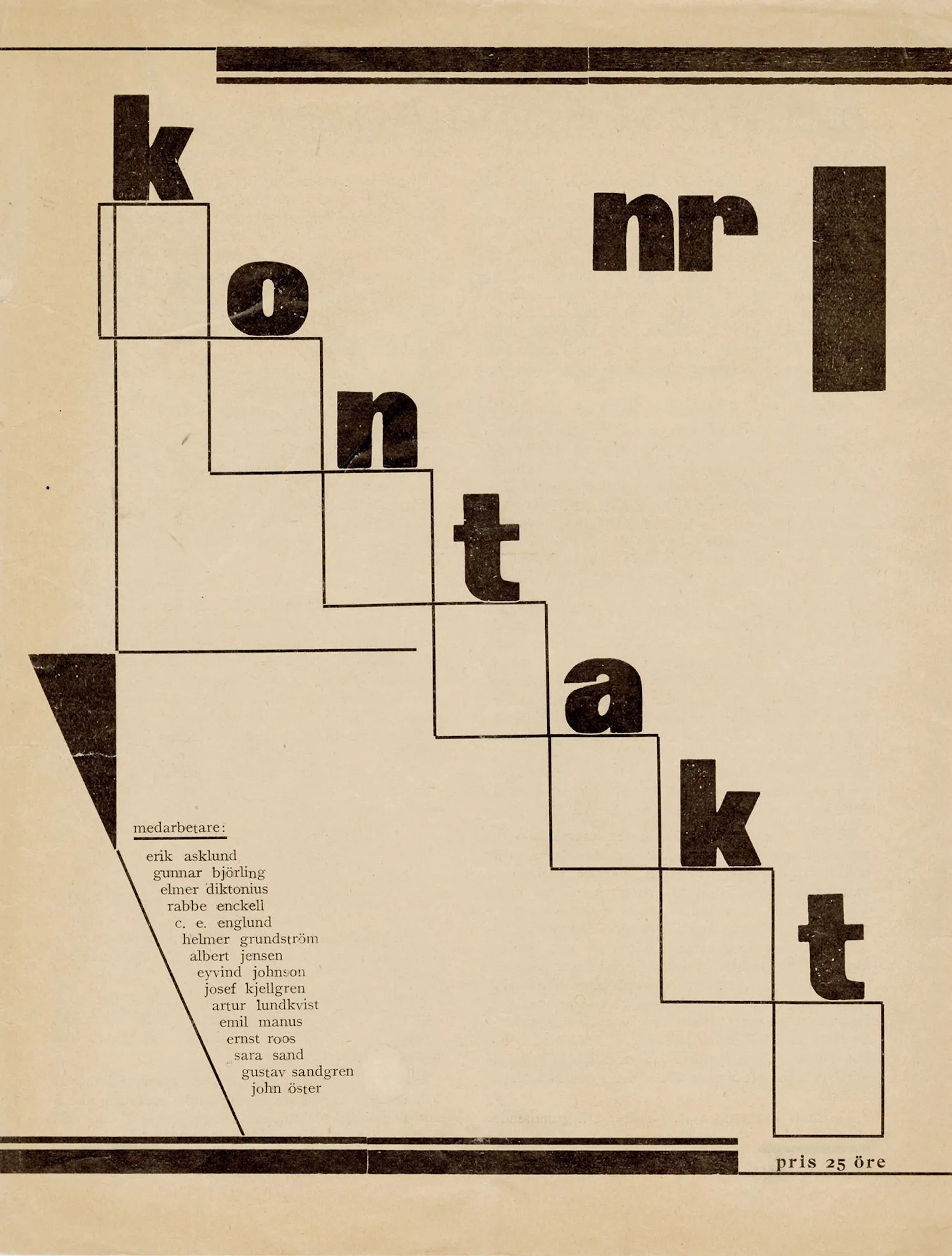 SWEDEN [MAGAZINE]. KONTAKT. Stockholm, No. 1/1931. 30.4 x 23 - Lot 330
