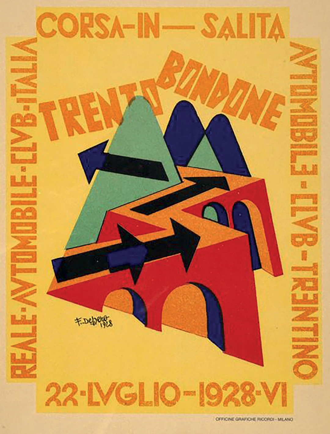 [POSTER for a CAR RALLY]. TRENTO BONDONE. AUTOMOBILE CLUB TR - Lot 269