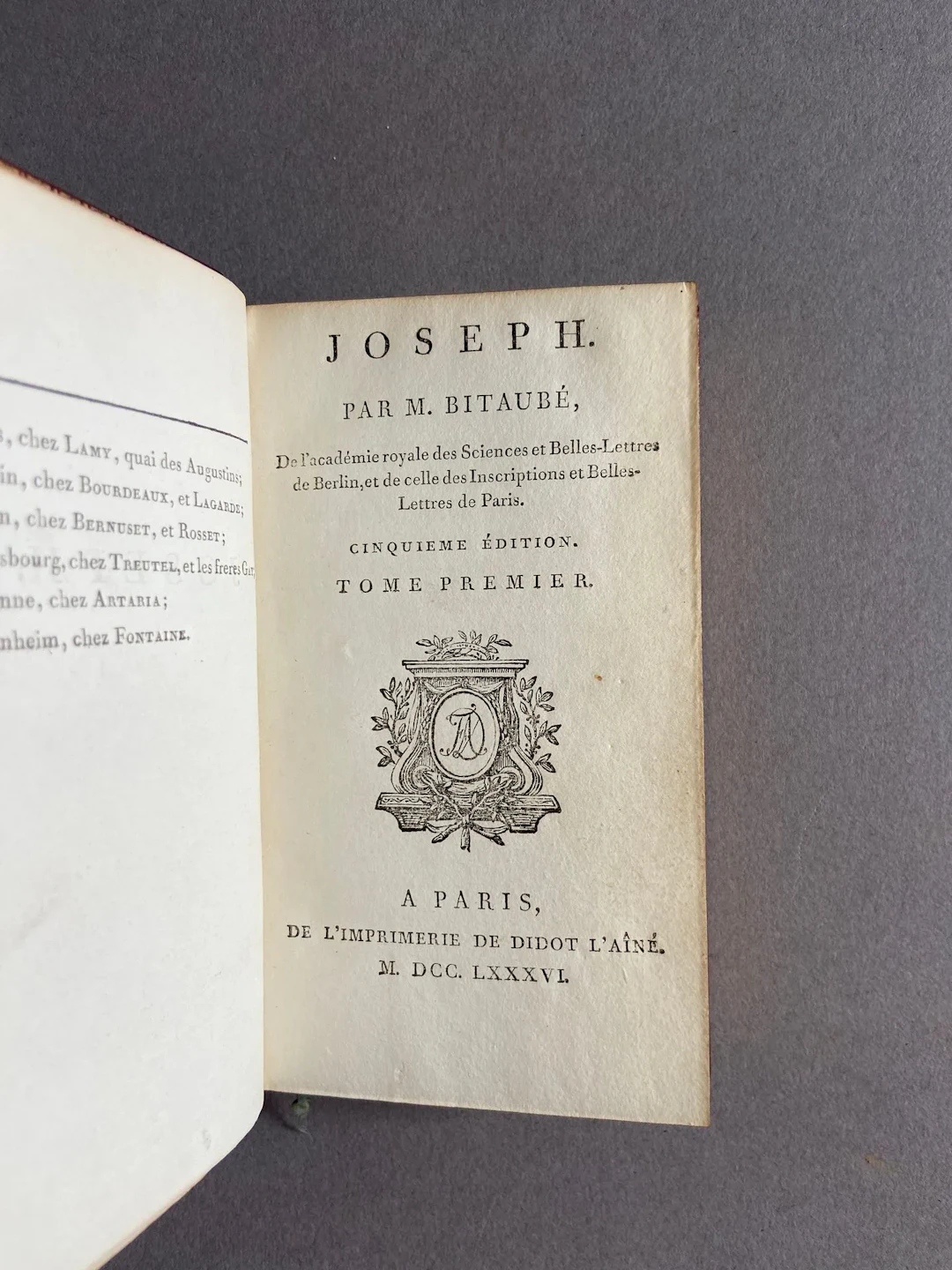 BITAUBÉ, Joseph. Fifth edition. Paris: De l'Imprimerie royal - Lot 34