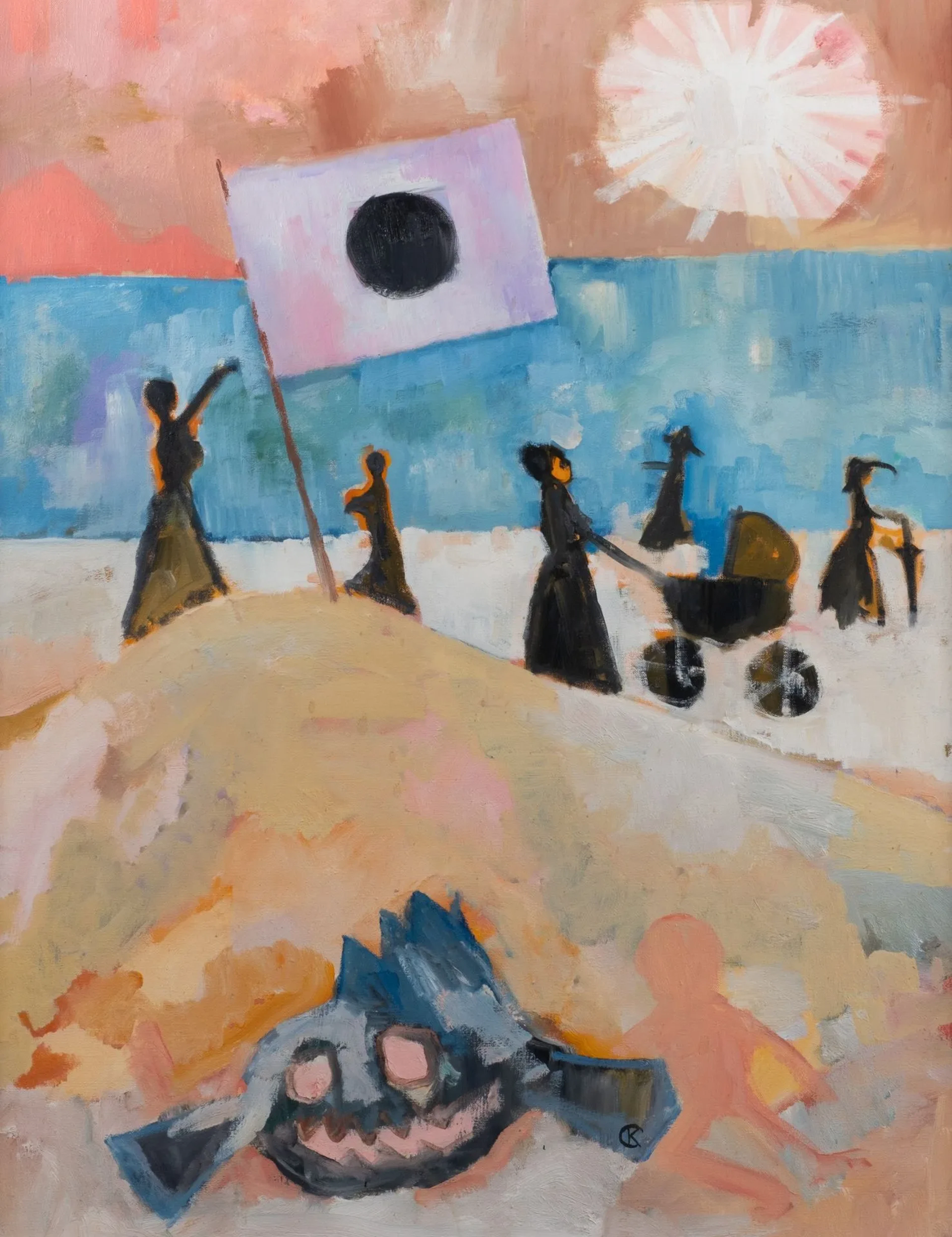 Christiane KUBRICK (born in 1932) *Beach* Oil on canvas, sig - Lot 283